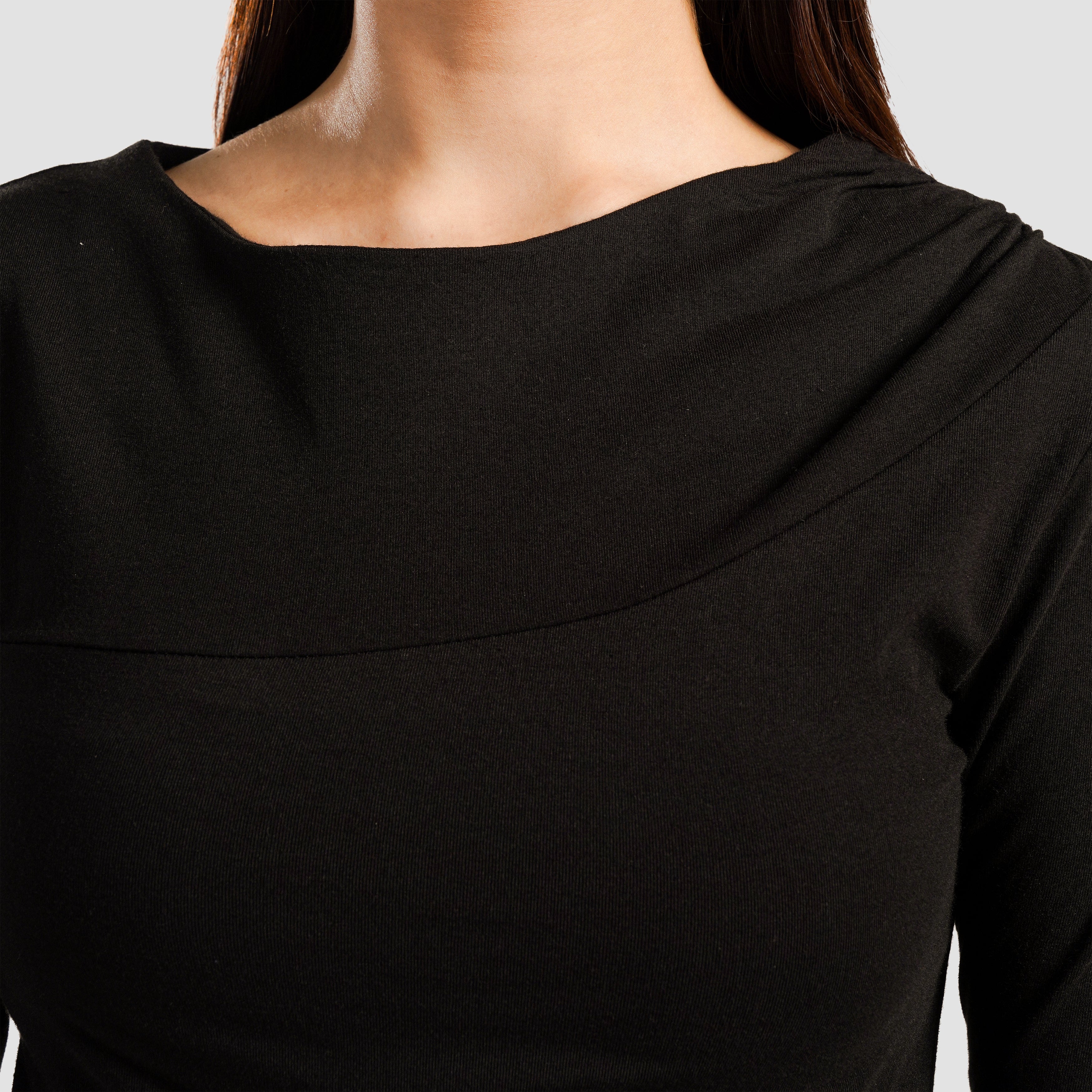 Asymmetrical Yoga Top (Black)