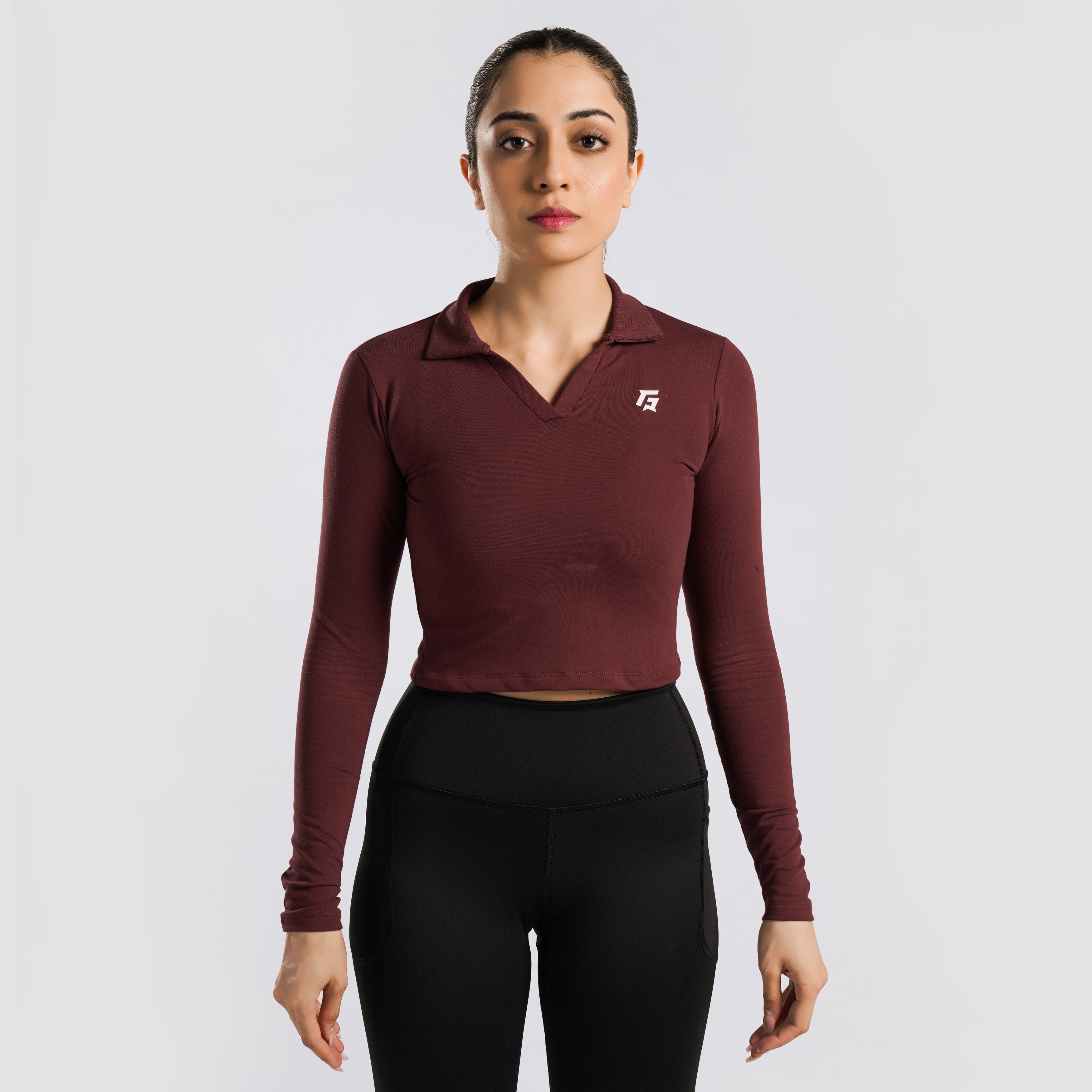 Collared Top (Maroon)