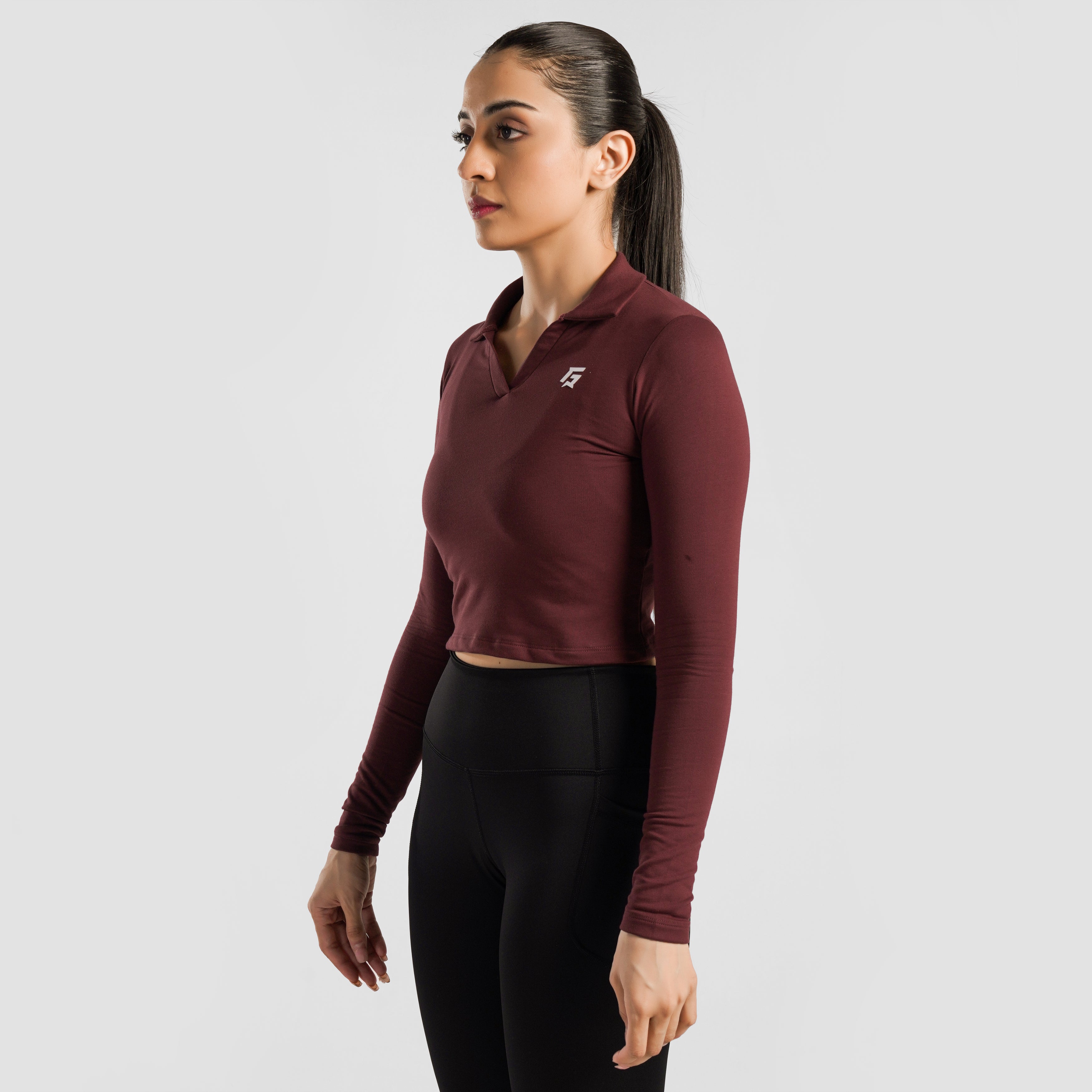 Collared Top (Maroon)