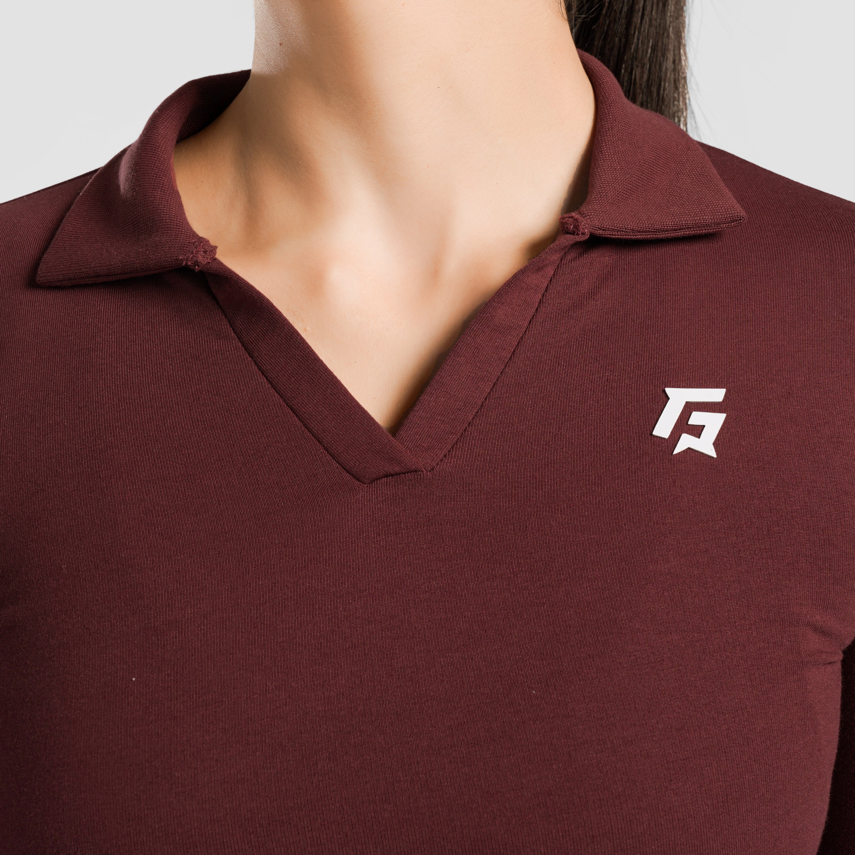 Collared Top (Maroon)