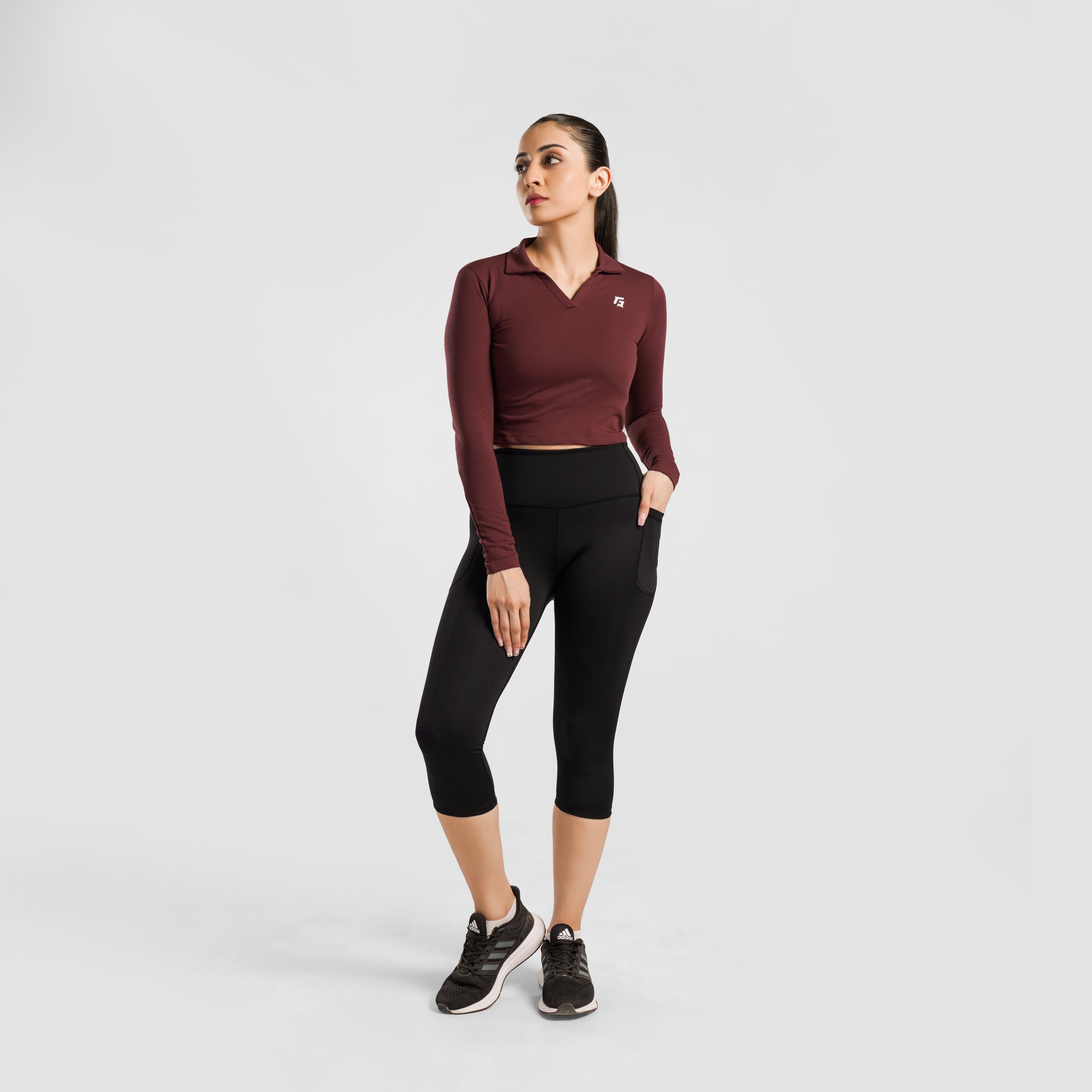 Collared Top (Maroon)