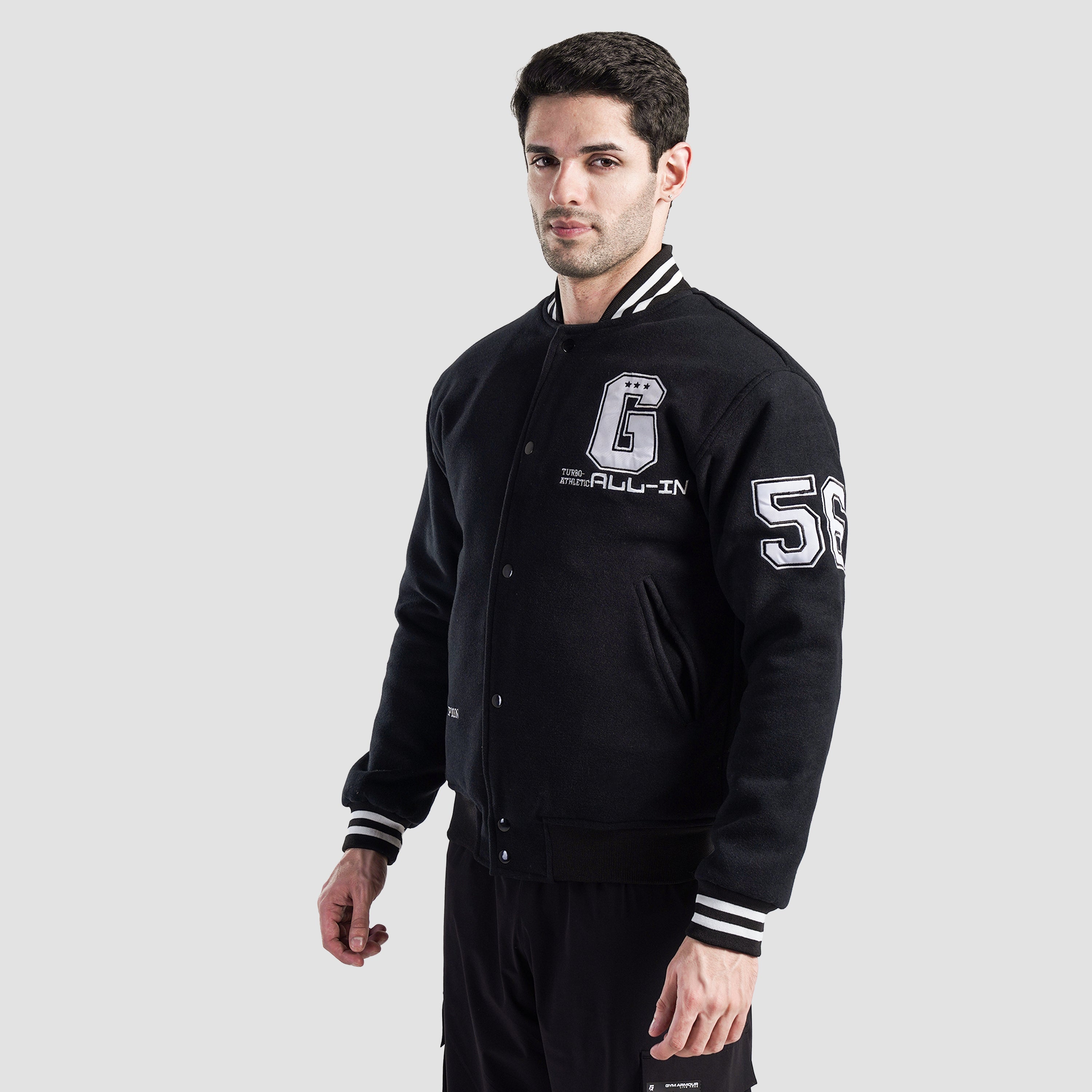 Crest Varsity Jacket (Black)