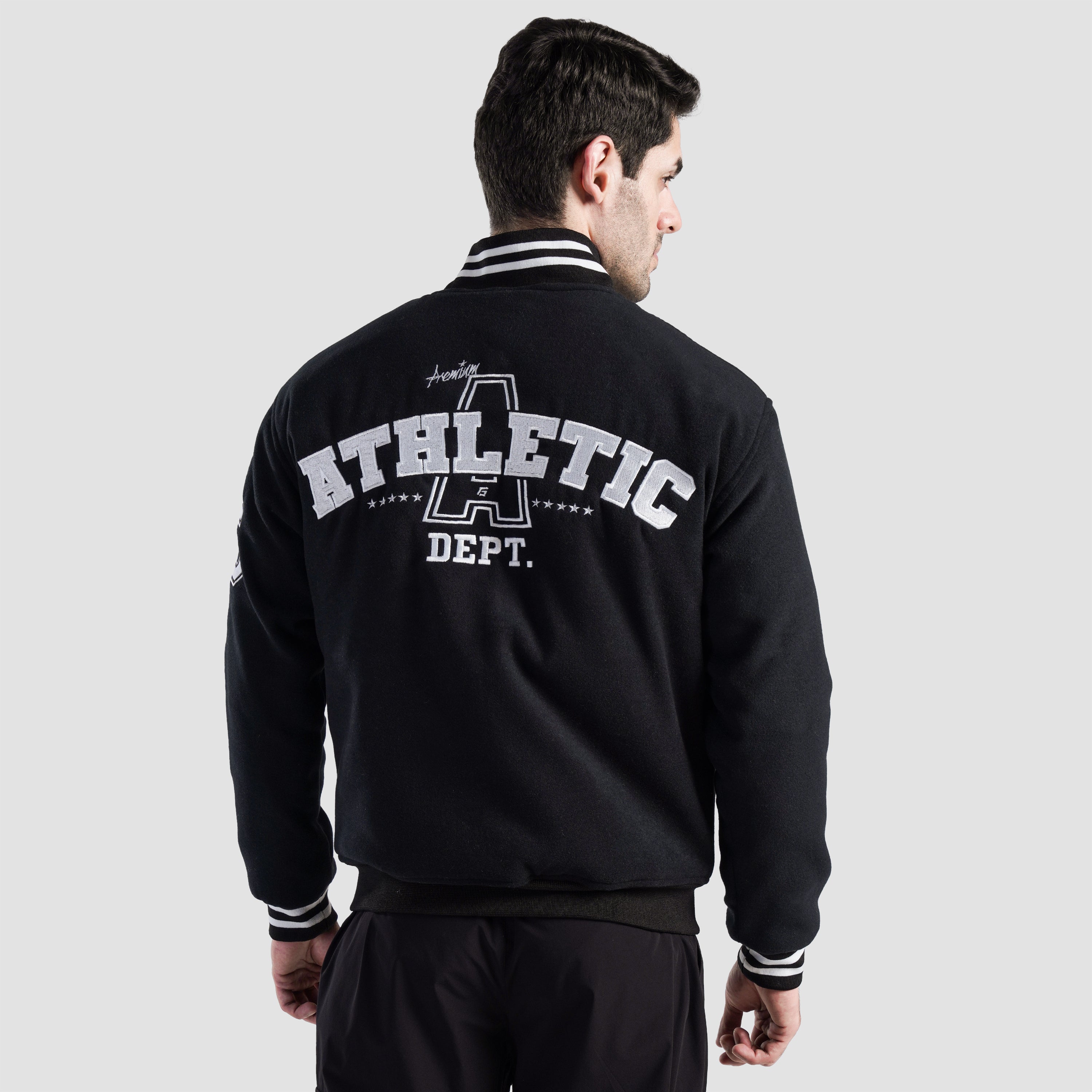 Crest Varsity Jacket (Black)