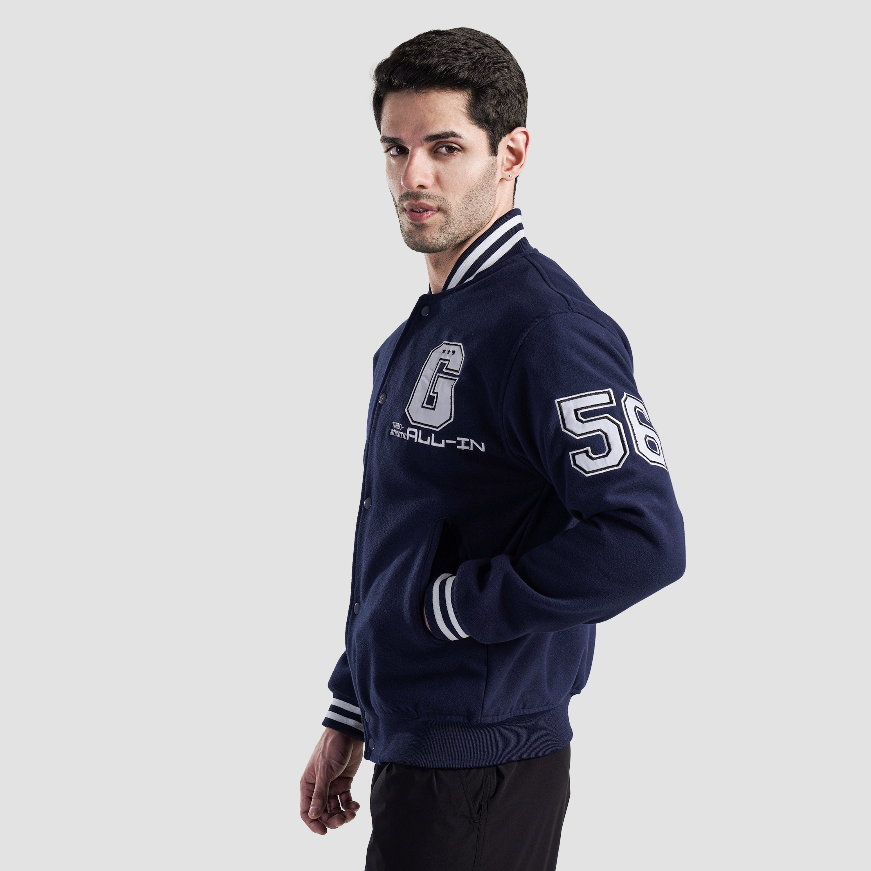 Crest Varsity Jacket (Navy)