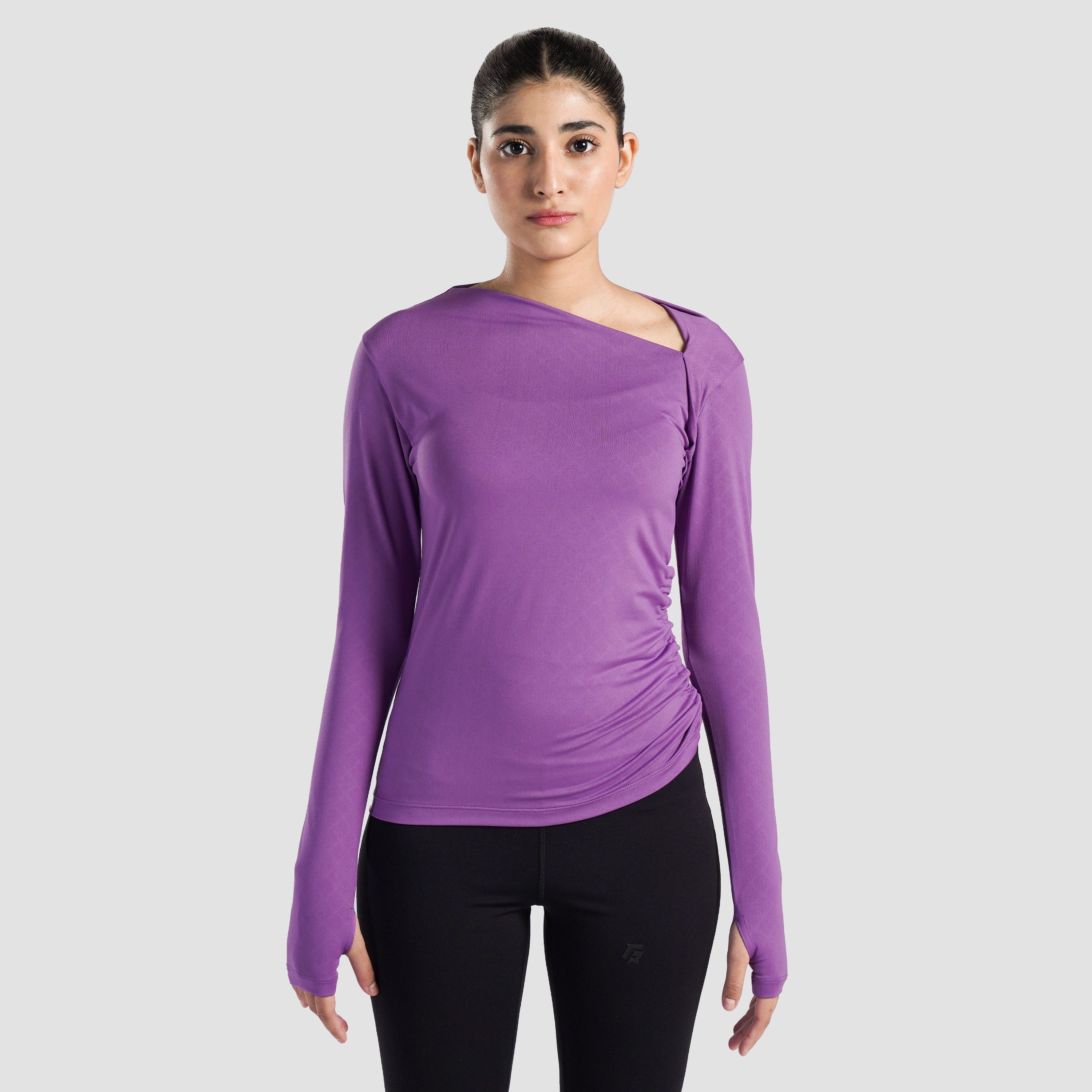 Sleek Ruche Top (Purple)