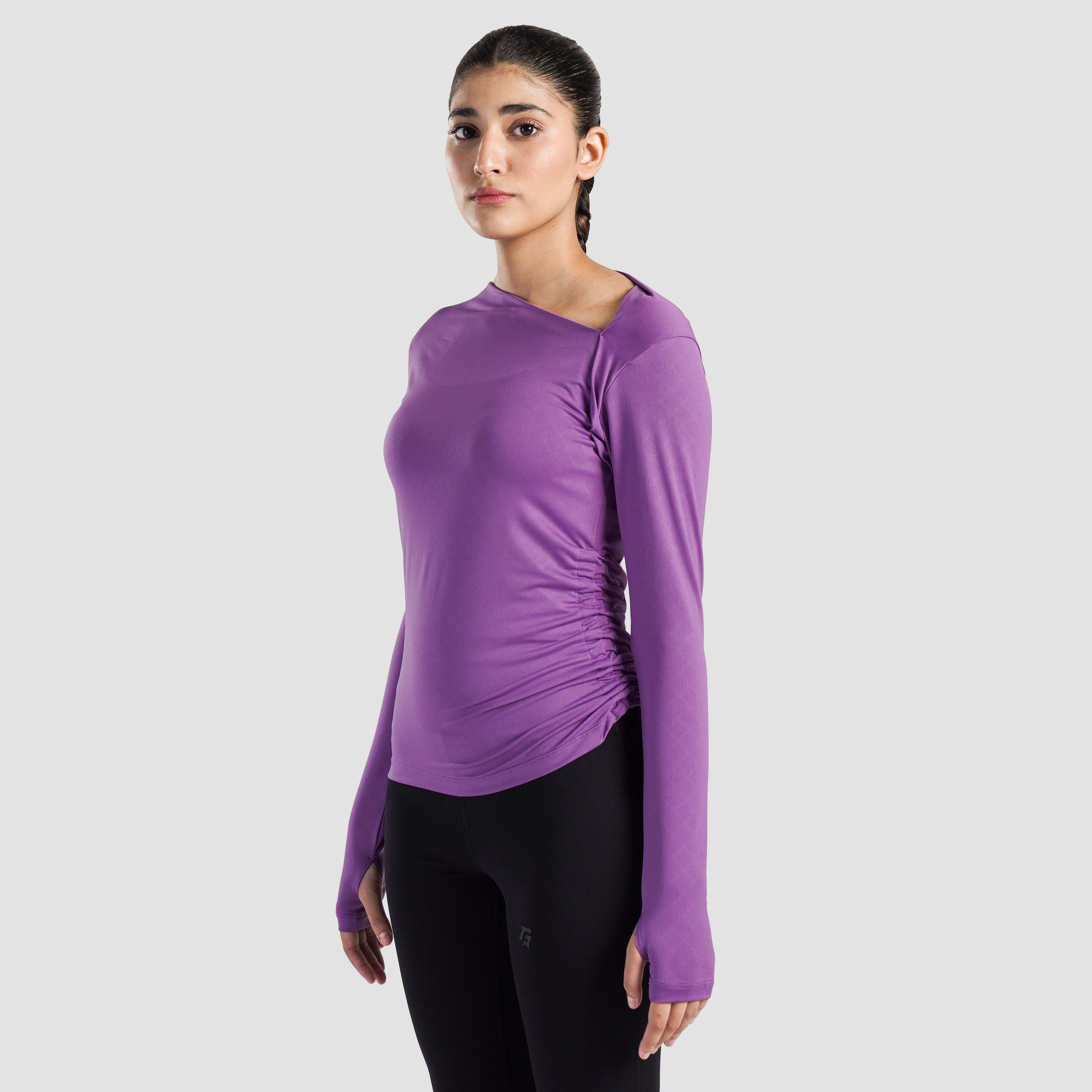 Sleek Ruche Top (Purple)