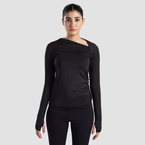 Sleek Ruche Top (Black)