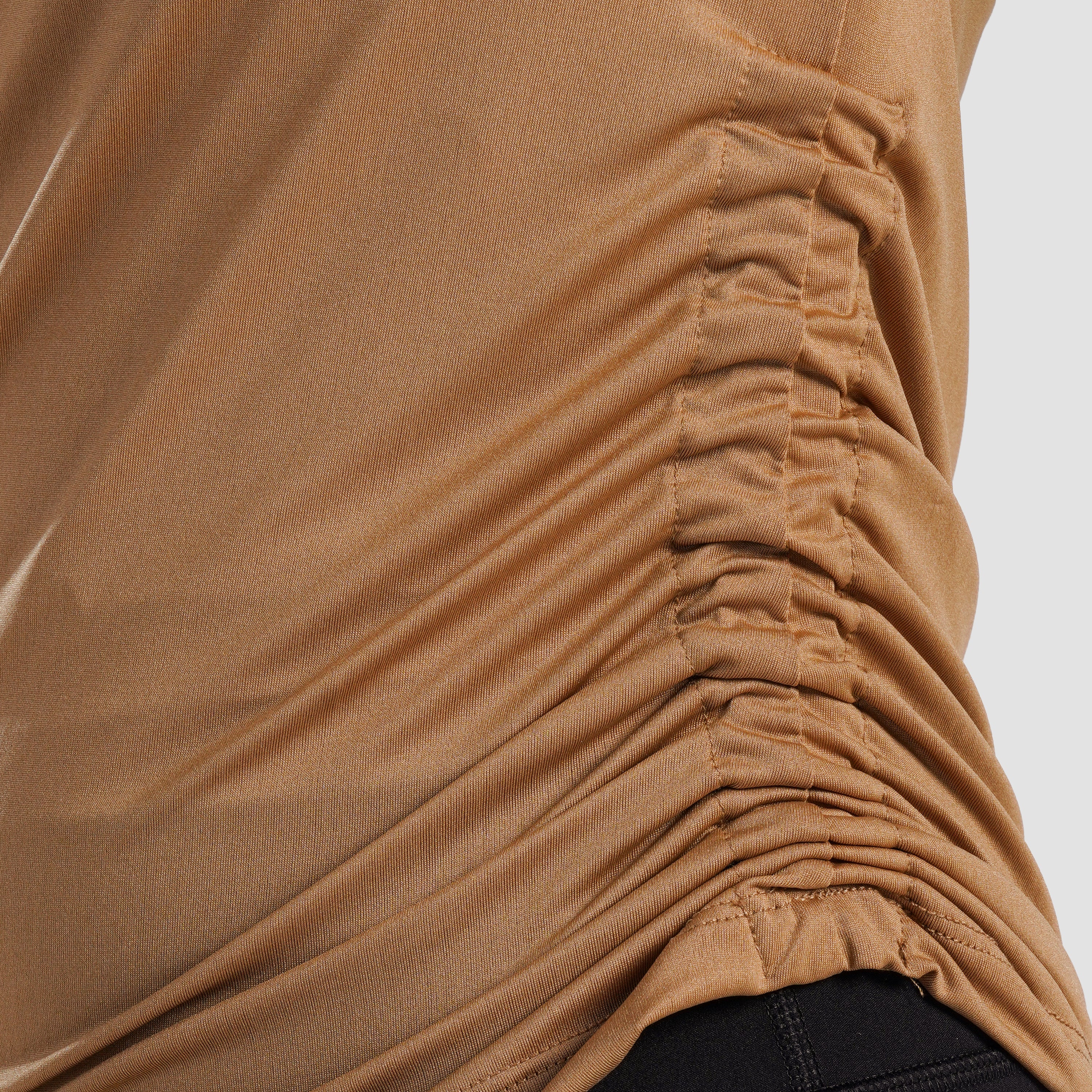 Sleek Ruche Top (Camel)