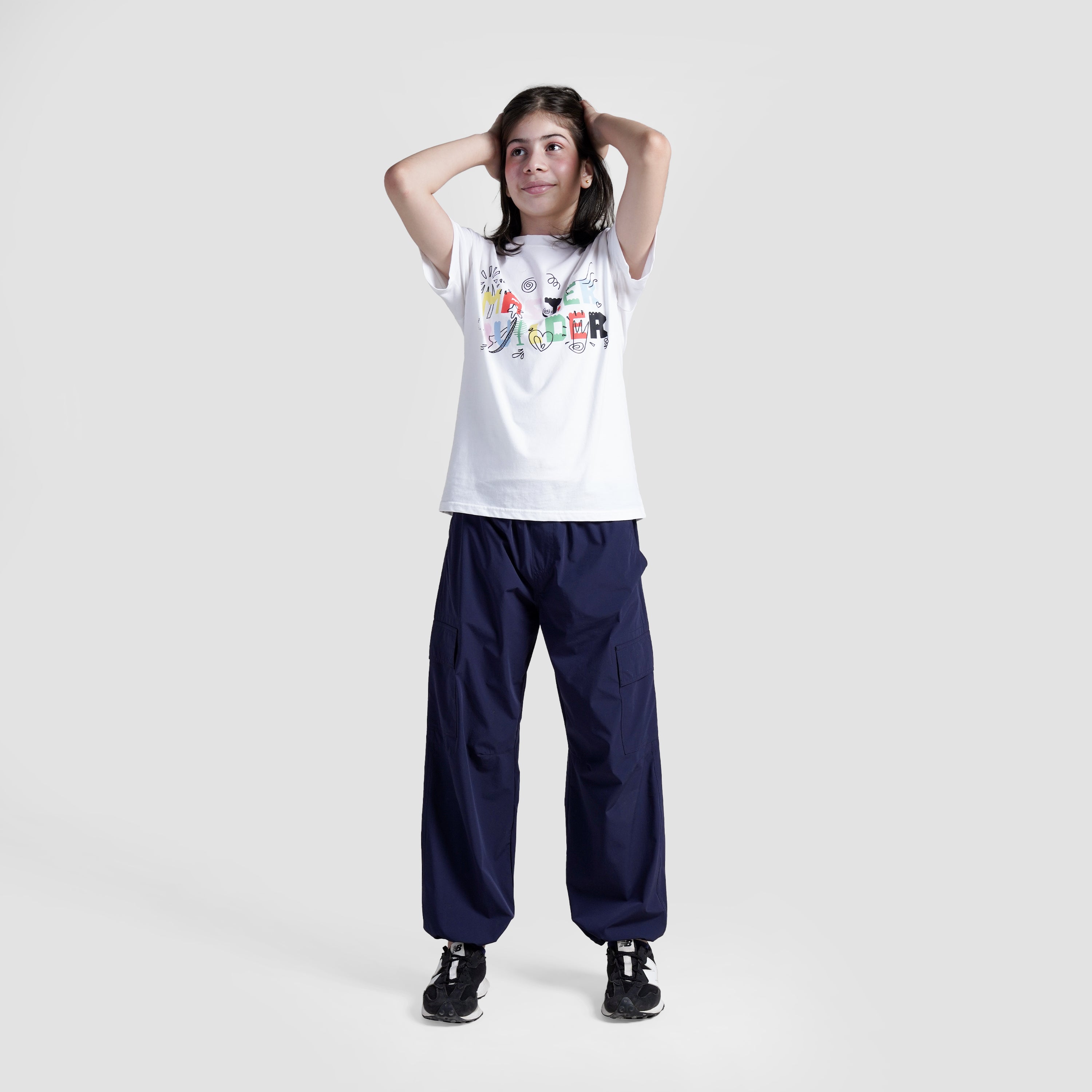 Girl Cargo Pants (Navy)