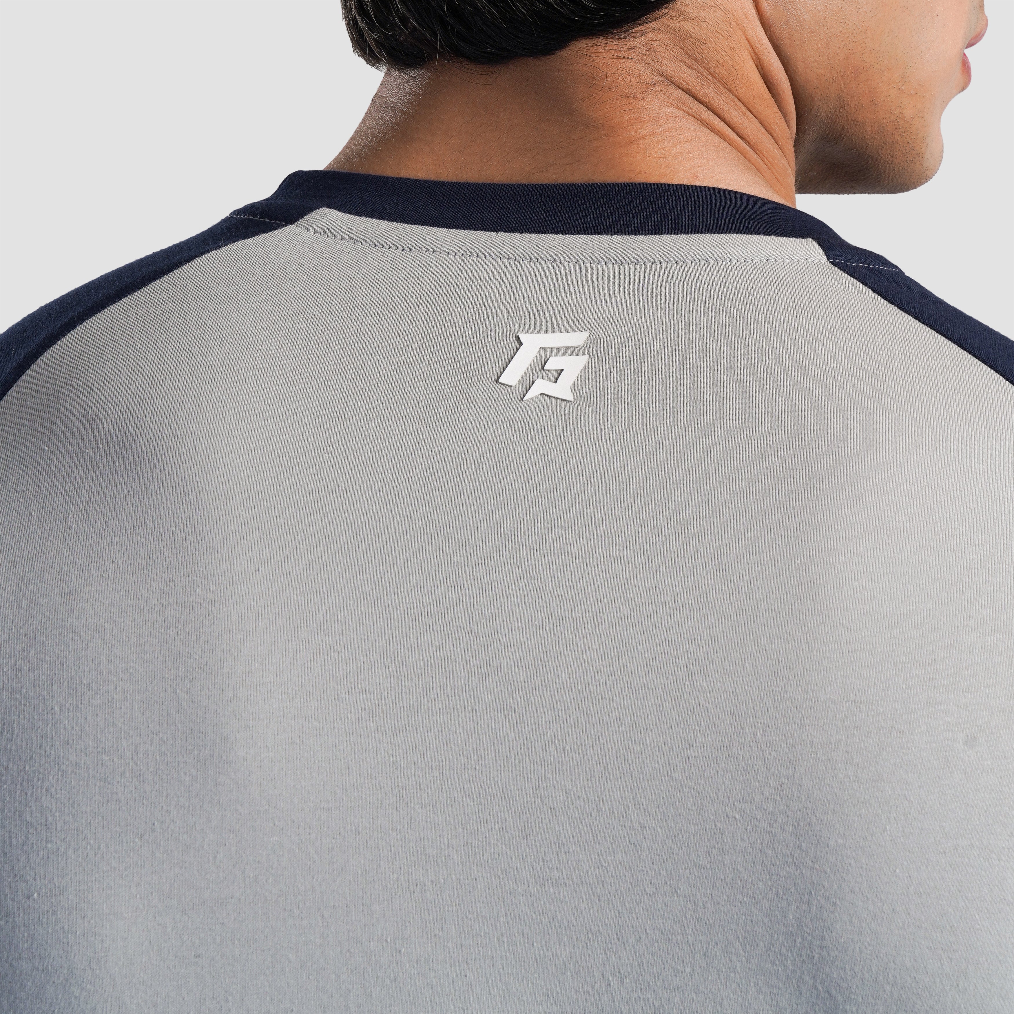 Grey Season Tee (Light Grey-Navy)