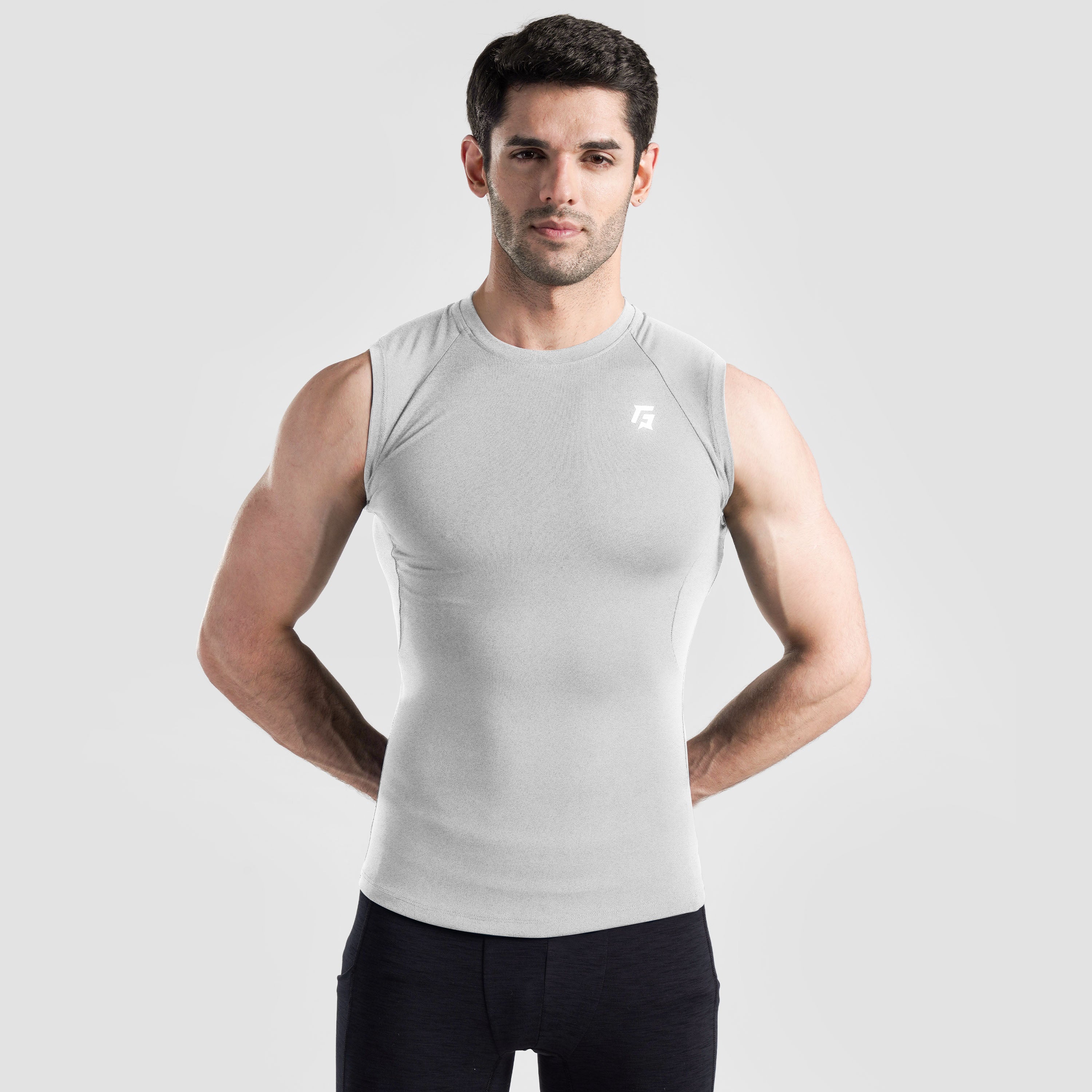 GA Compression Sleeveless (Silver Grey)