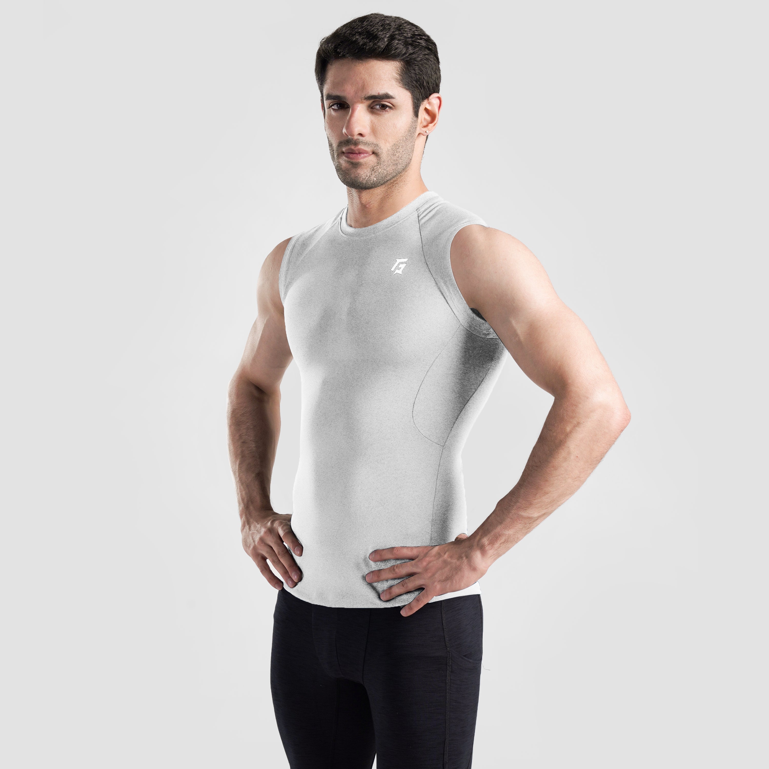 GA Compression Sleeveless (Silver Grey)