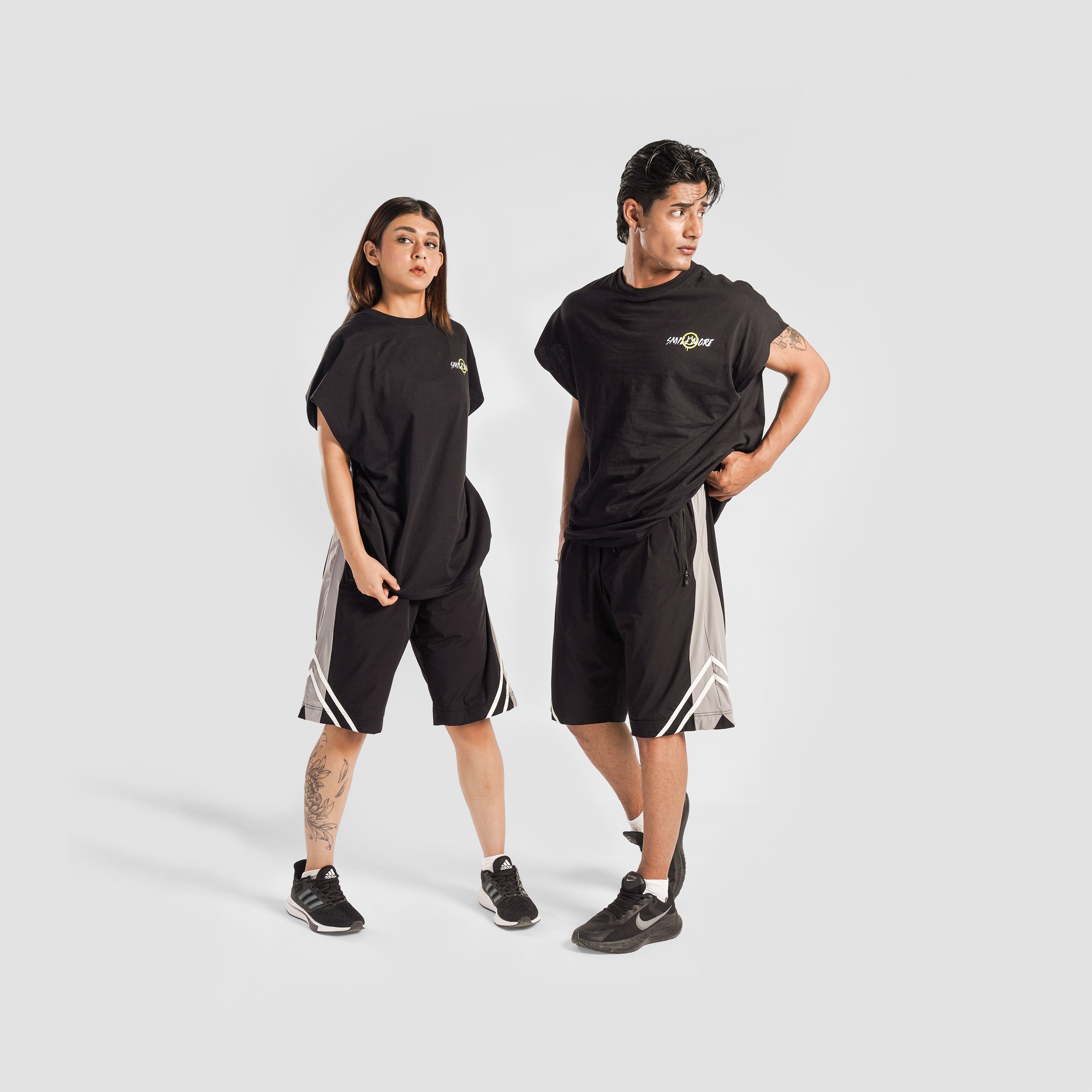 Double Stripe Shorts (Black)
