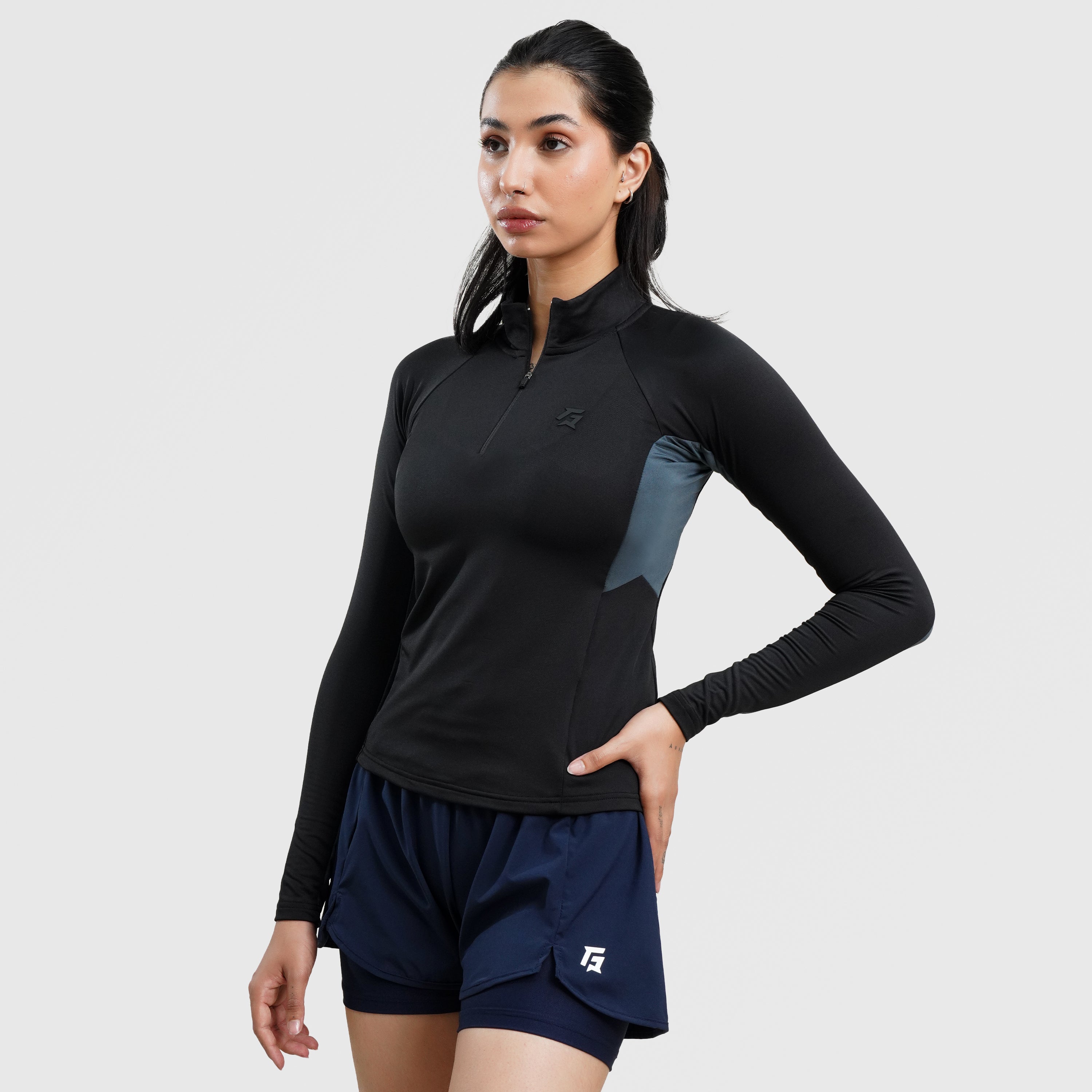 0.2 GA Half Zip Top (Black)