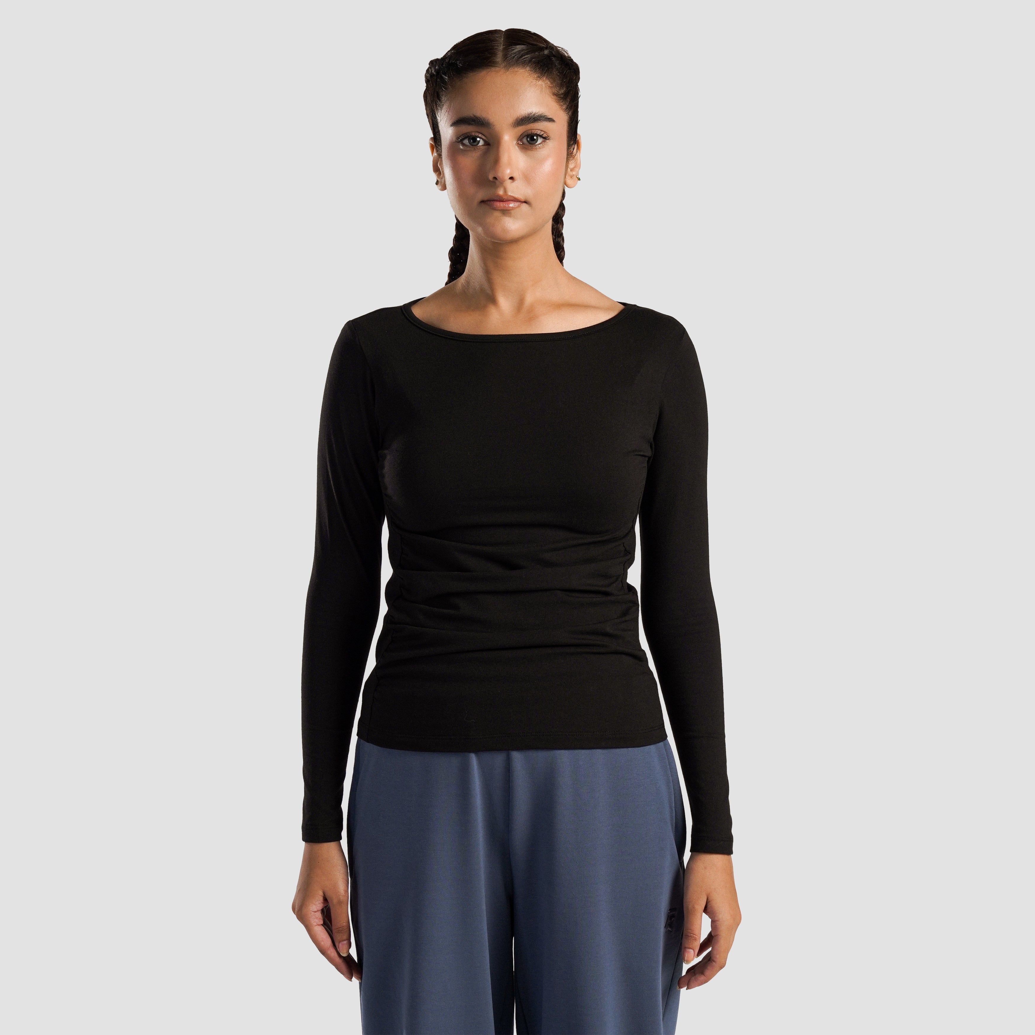 Side Gather Top (Black)