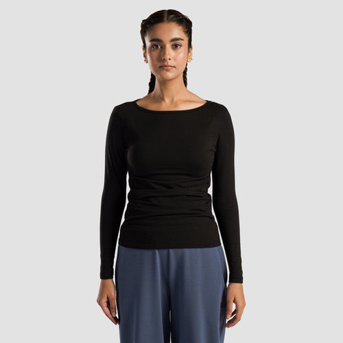 Side Gather Top (Black)