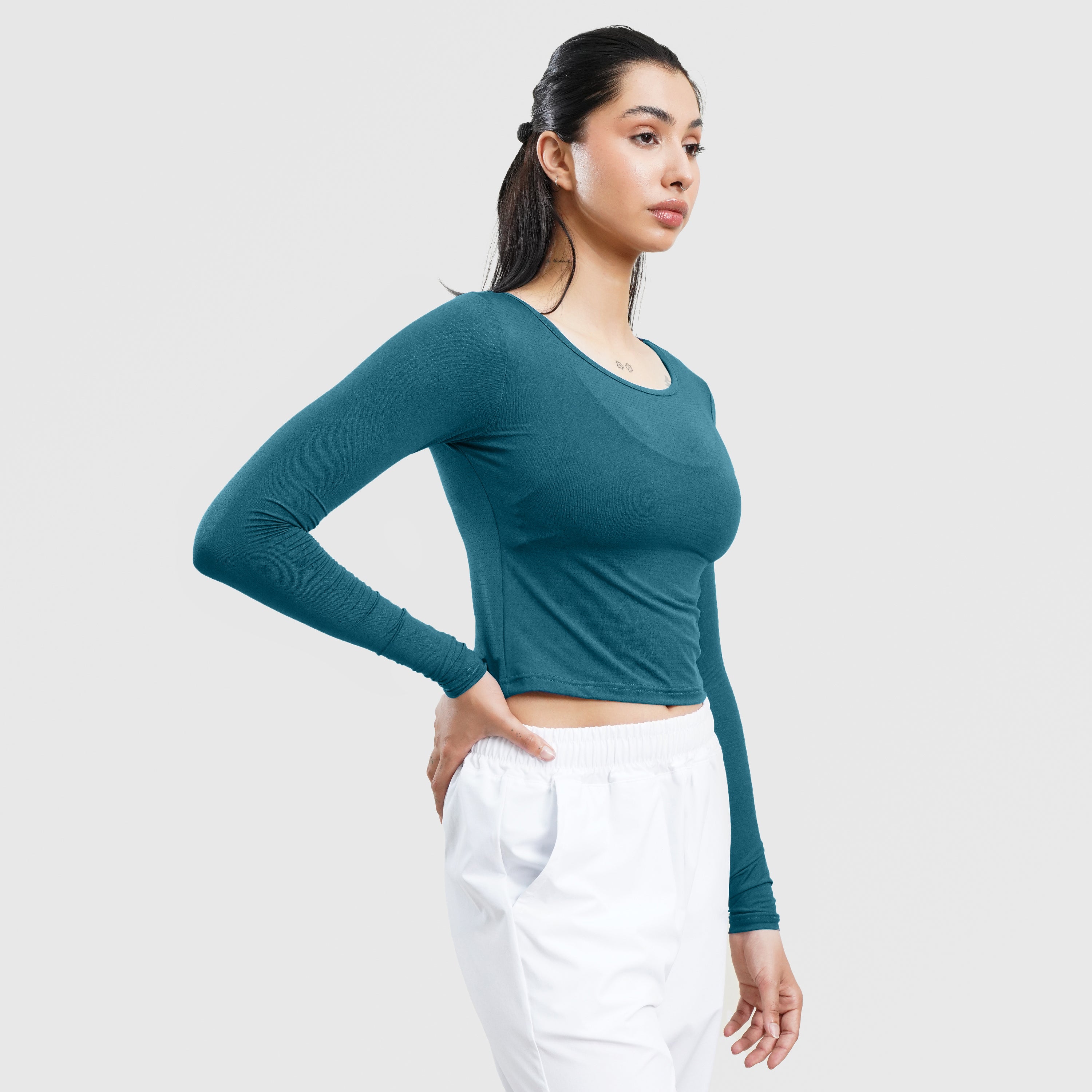 W024 Long Sleeves Tee (Teal)