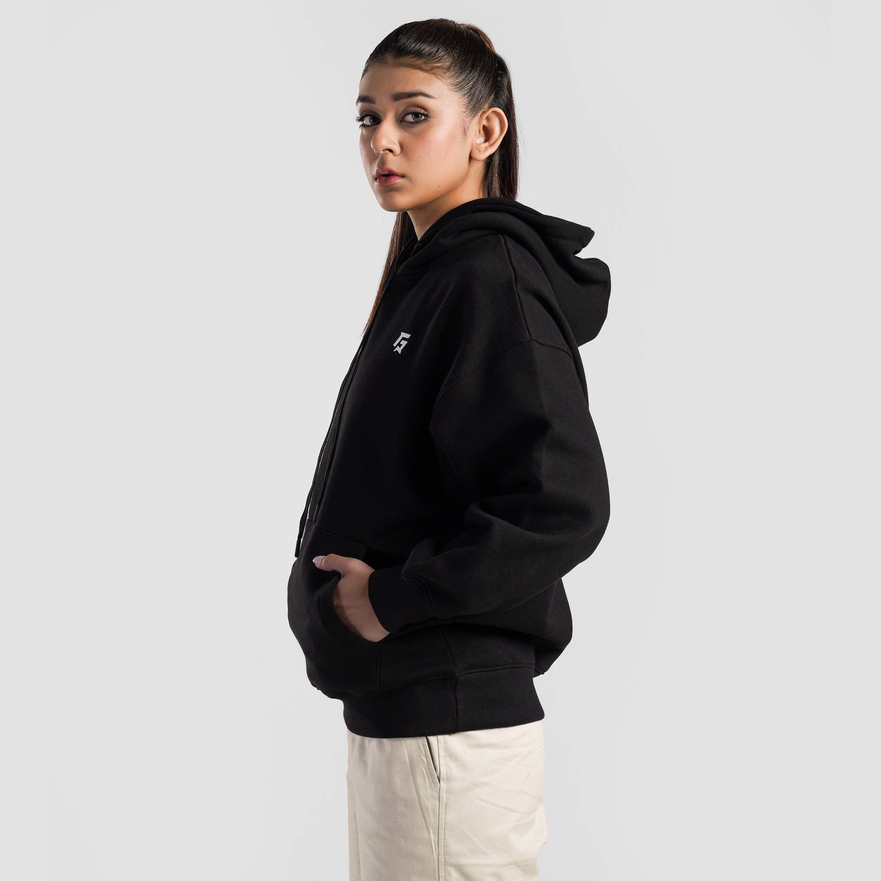 Essential Oversized Hoodie (Black)