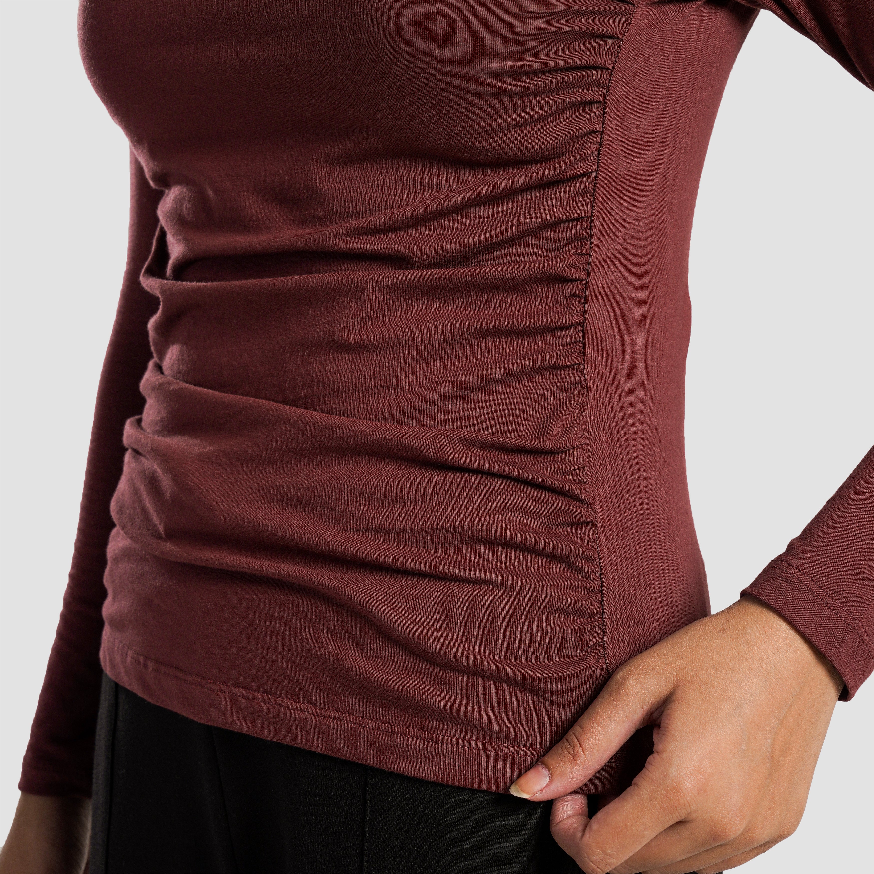 Side Gather Top (Maroon)