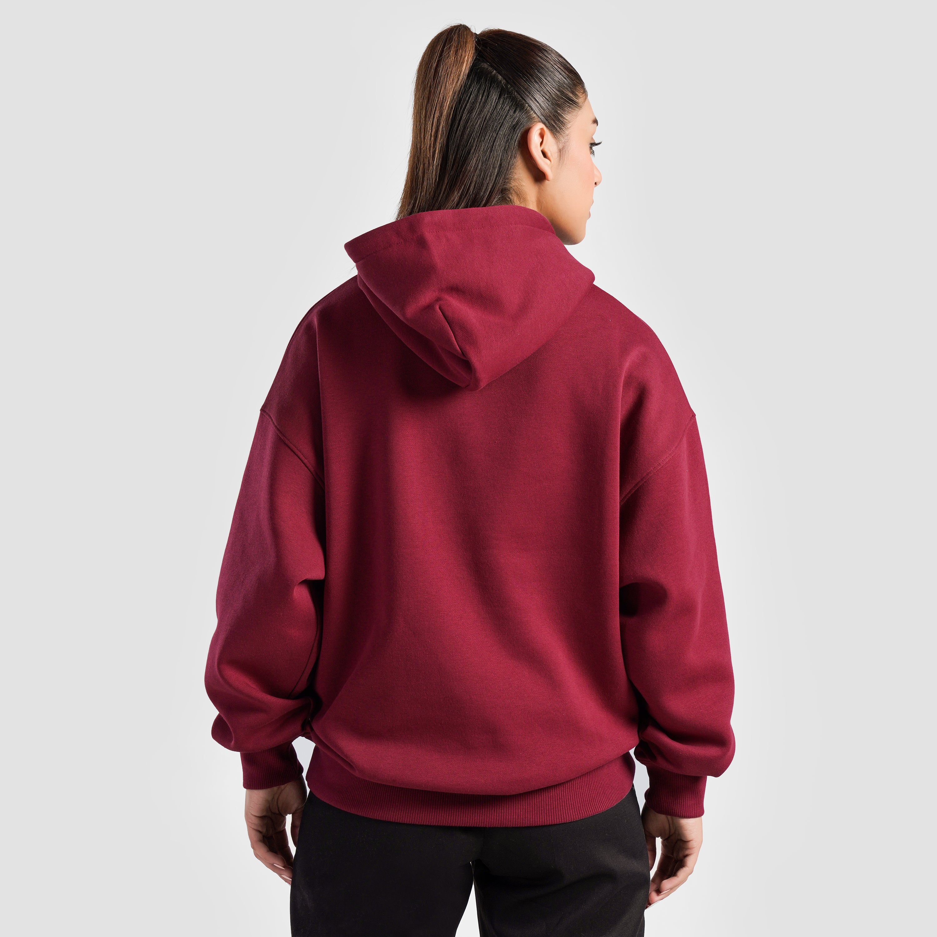 Essential Oversized Hoodie (Burgundy)