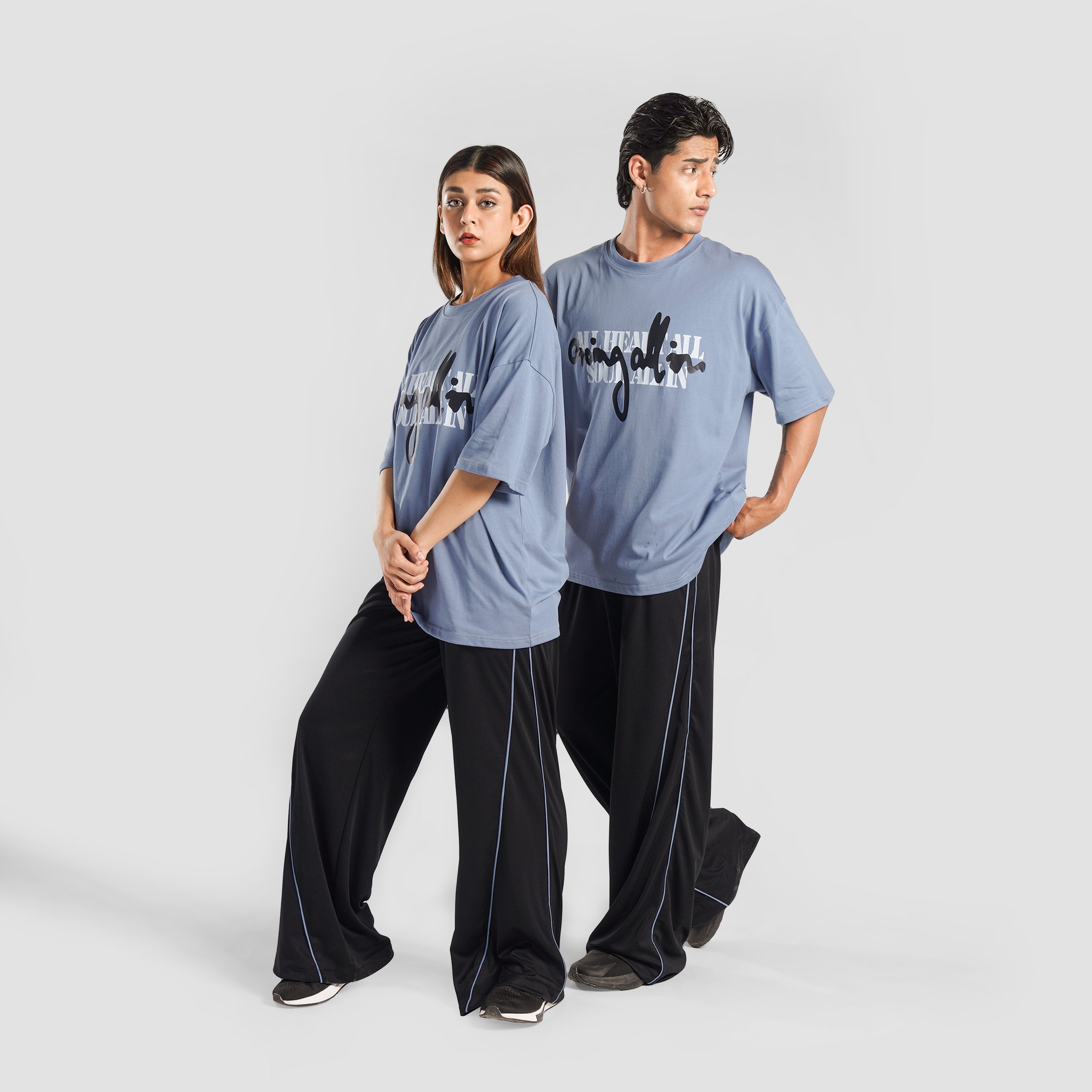 FlowLine Trousers (Black with Light Blue)