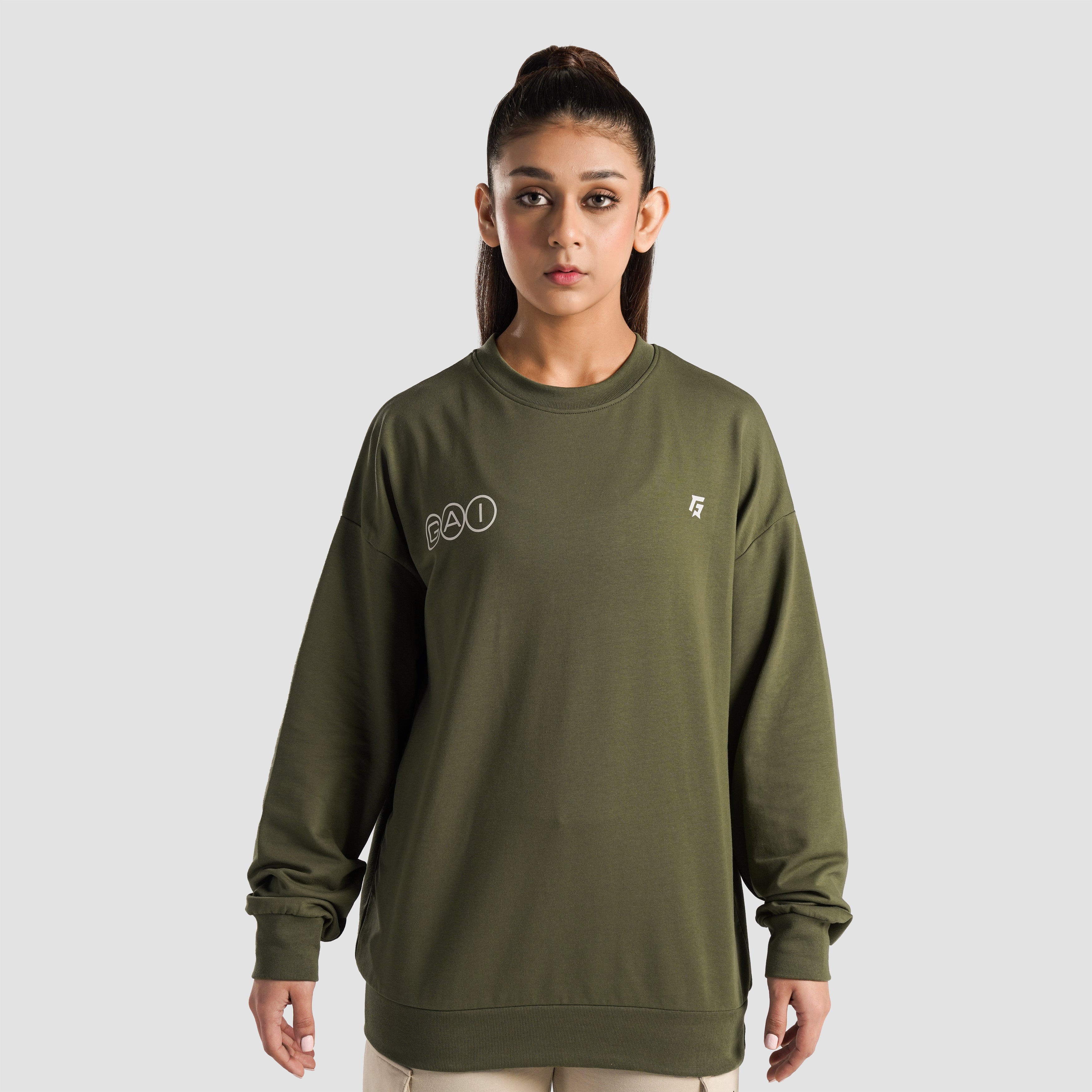 Sanctuary Oversized SweatShirt (Olive)