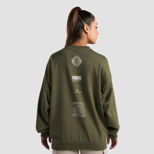 Sanctuary Oversized SweatShirt (Olive)