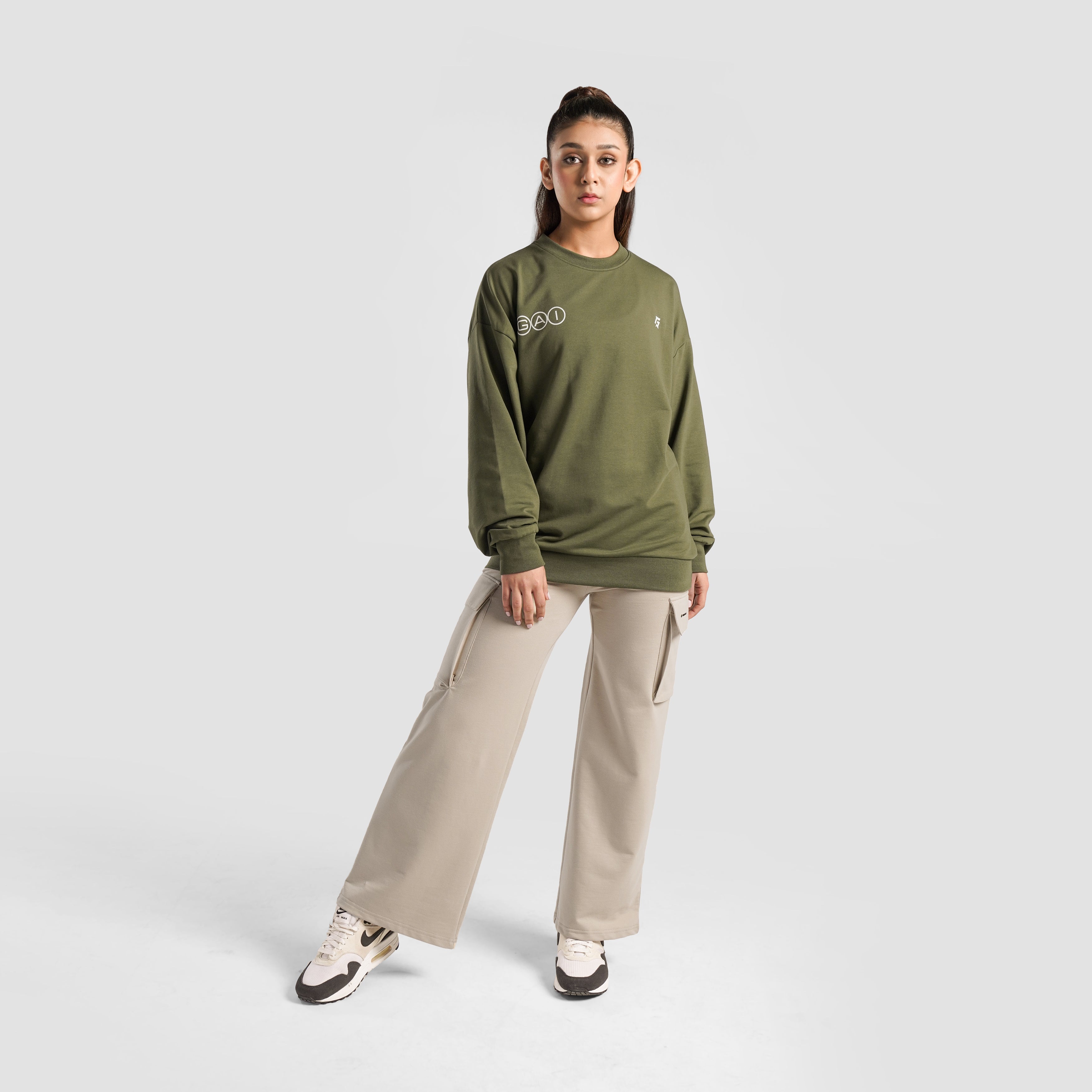 Sanctuary Oversized SweatShirt (Olive)