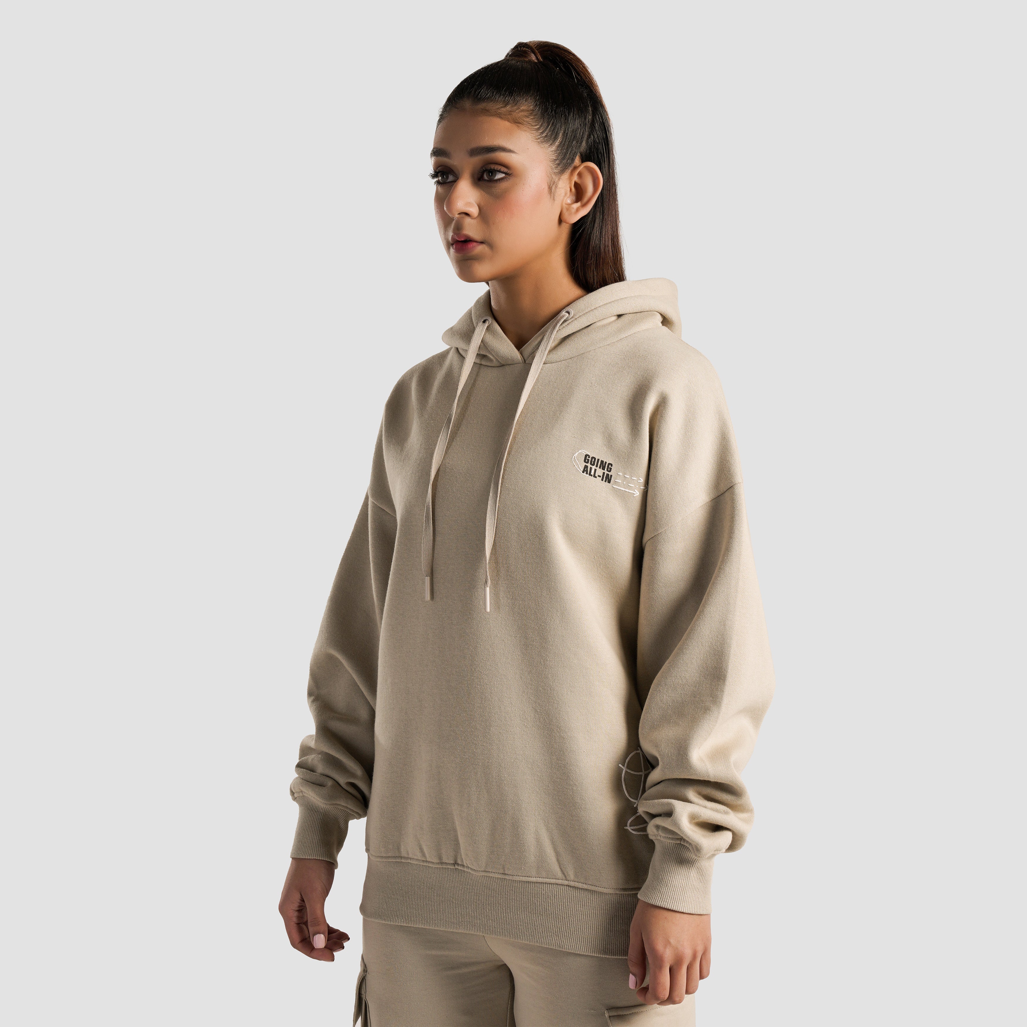 Sweat Club Oversized Hoodie (Beige)