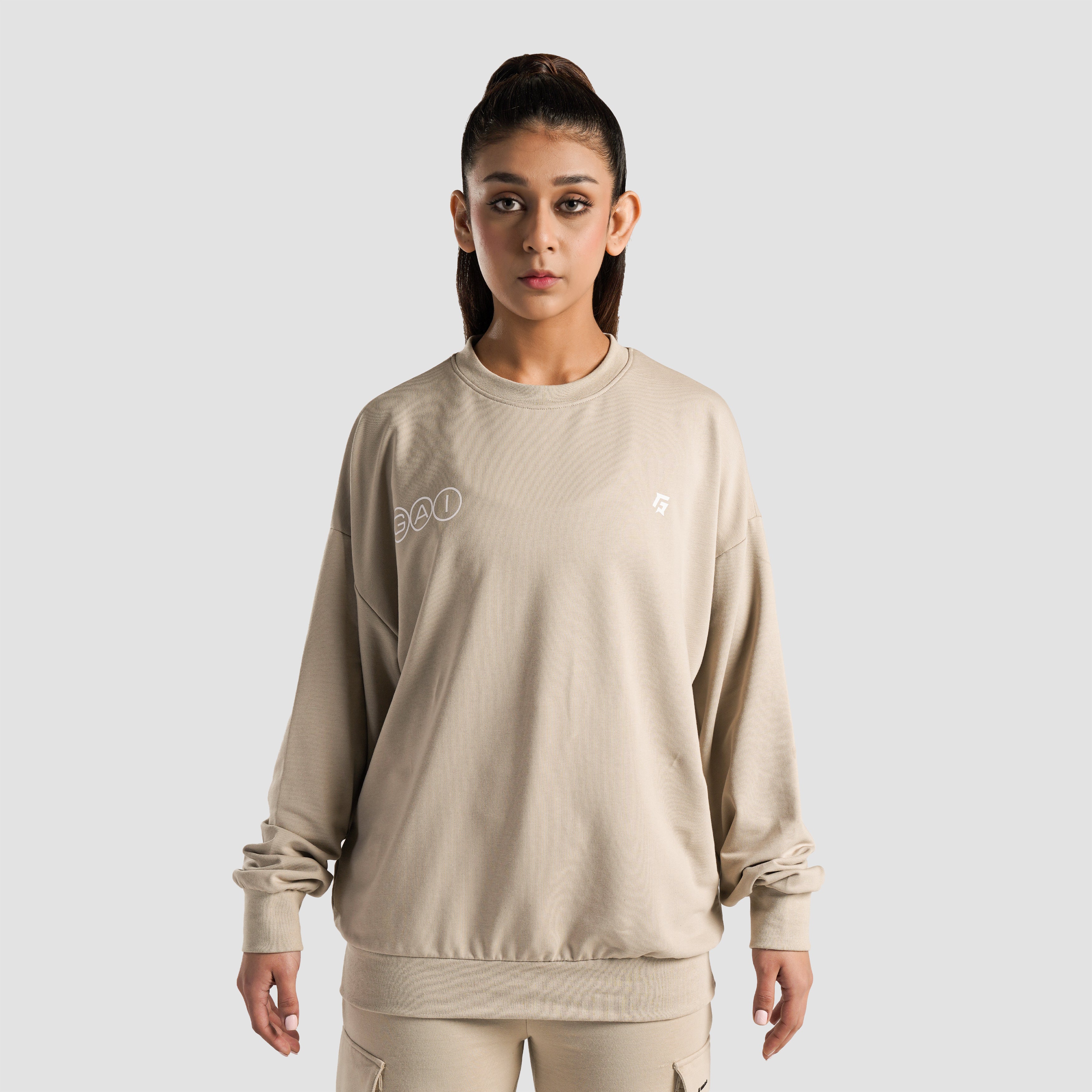 Sanctuary Oversized SweatShirt (Beige)