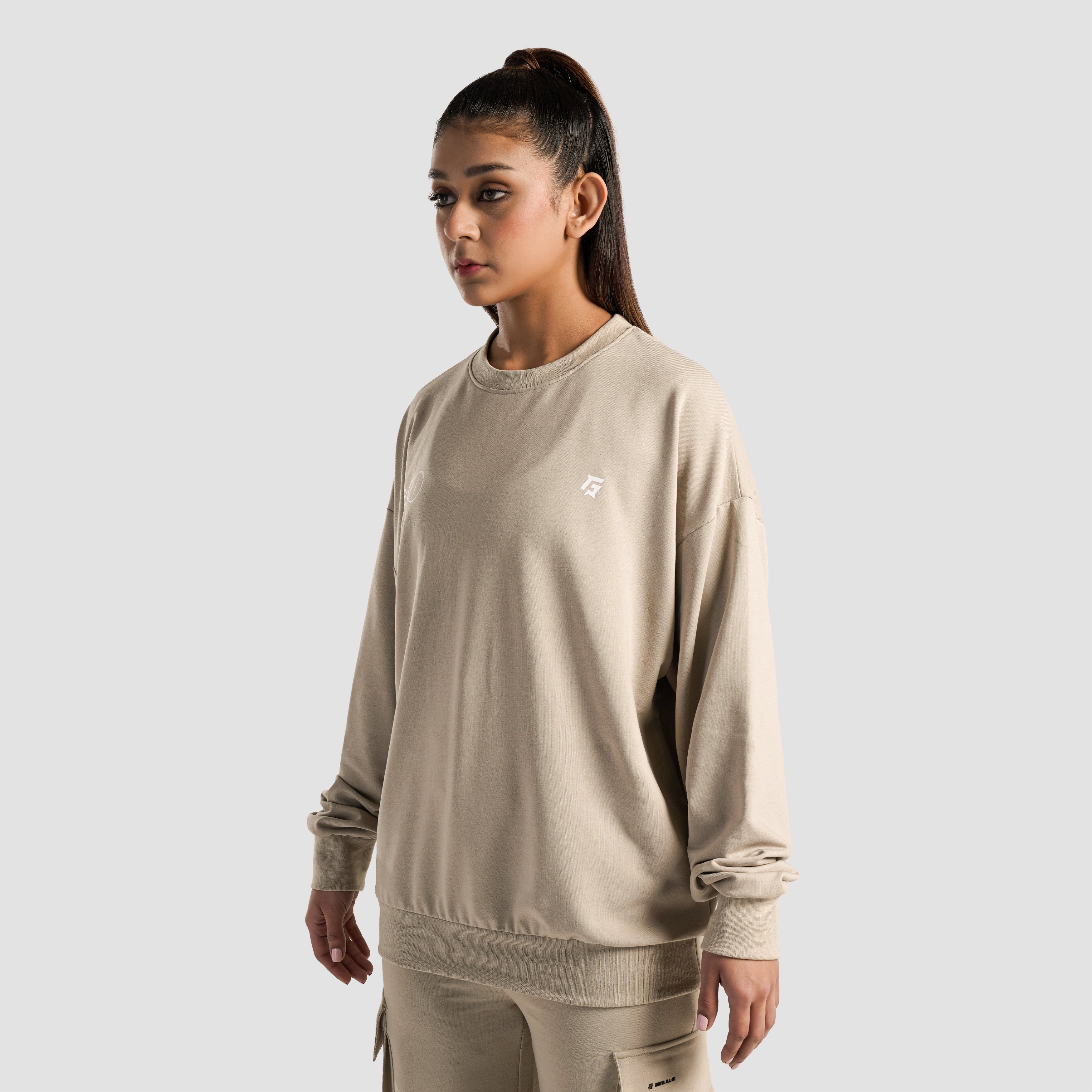 Sanctuary Oversized SweatShirt (Beige)