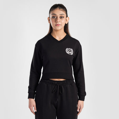 Victory Crop SweatShirt (Black)