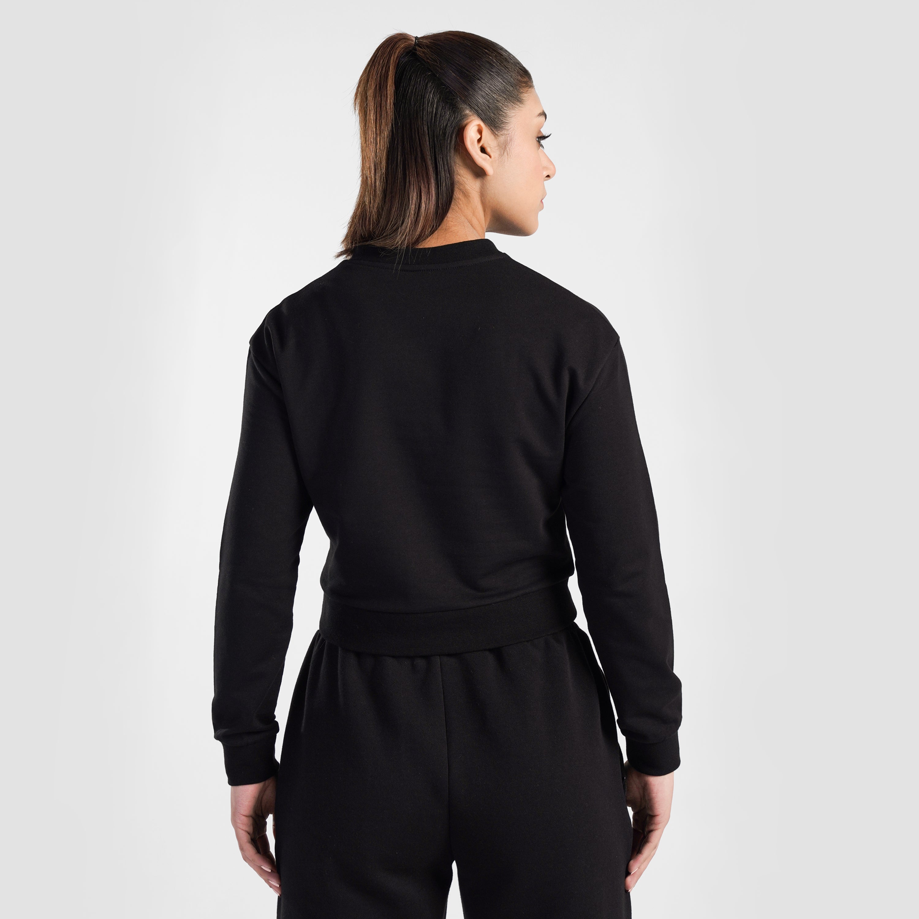 Victory Crop SweatShirt (Black)