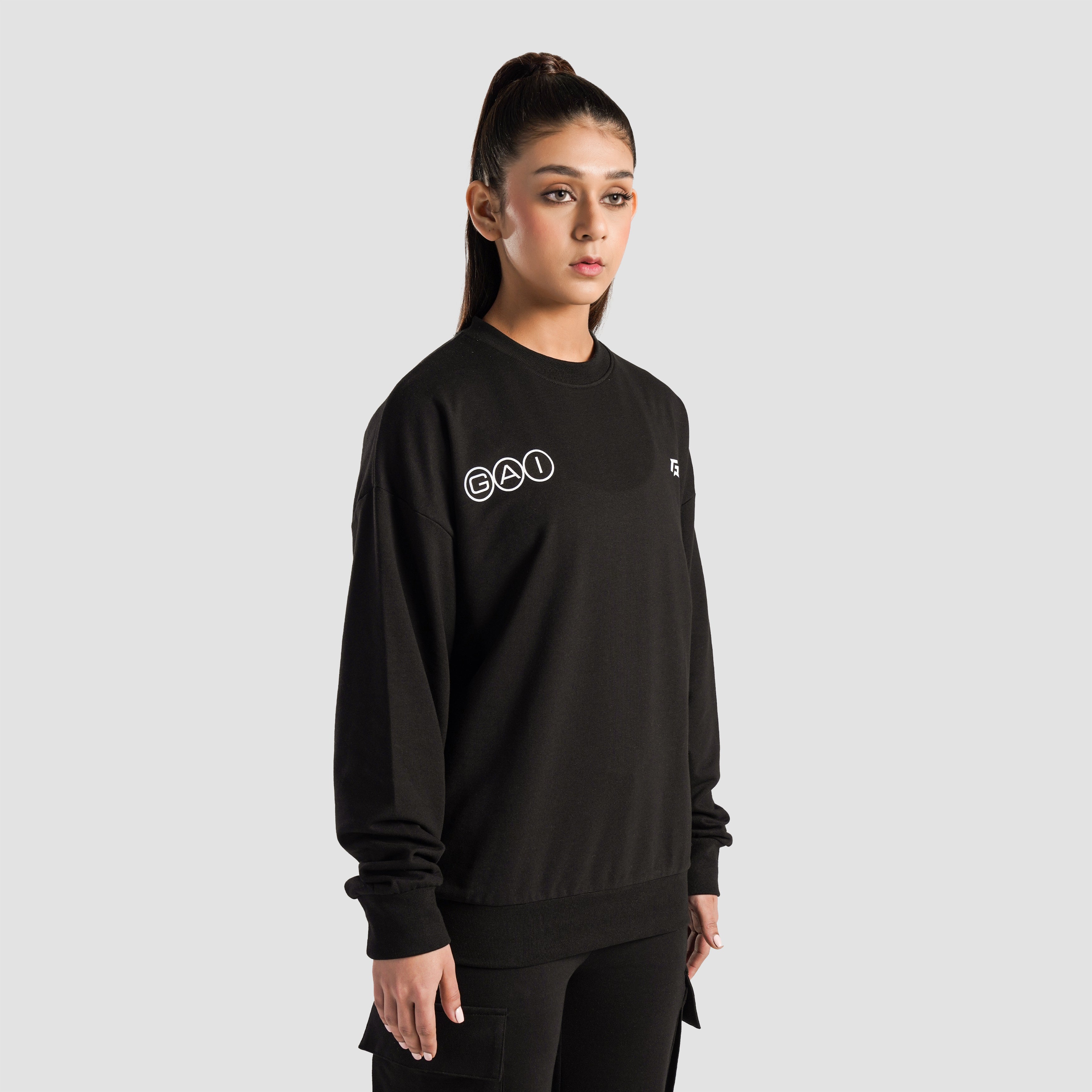 Sanctuary Oversized SweatShirt (Black)