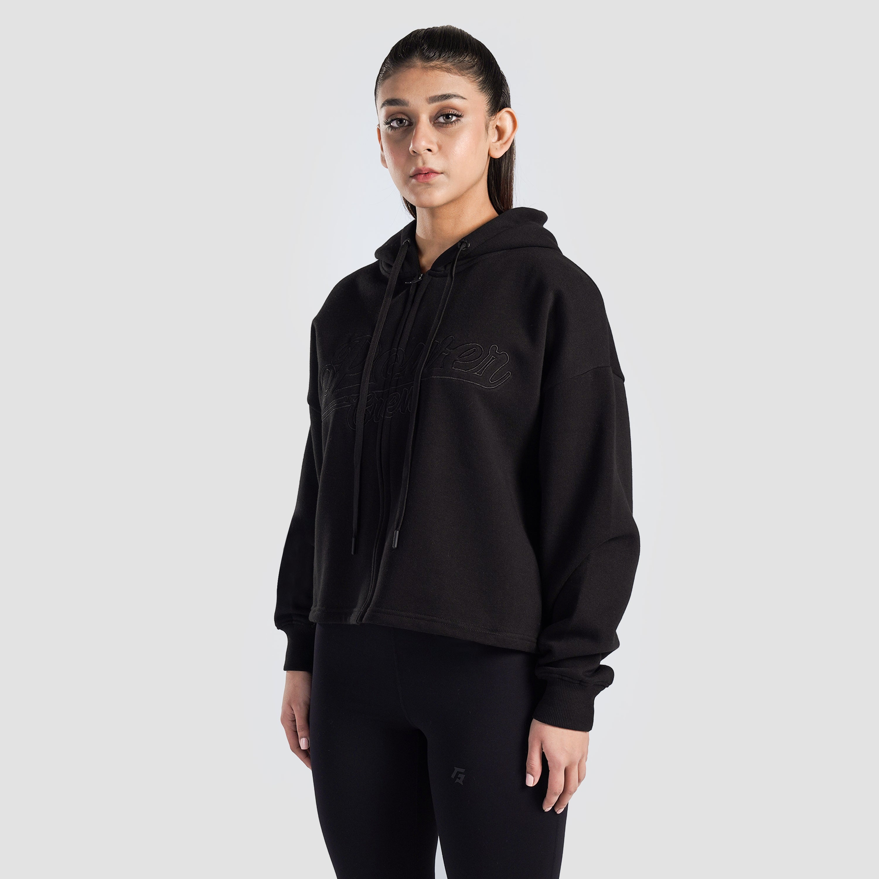 Crest Full Zippper Hoodie (Black)