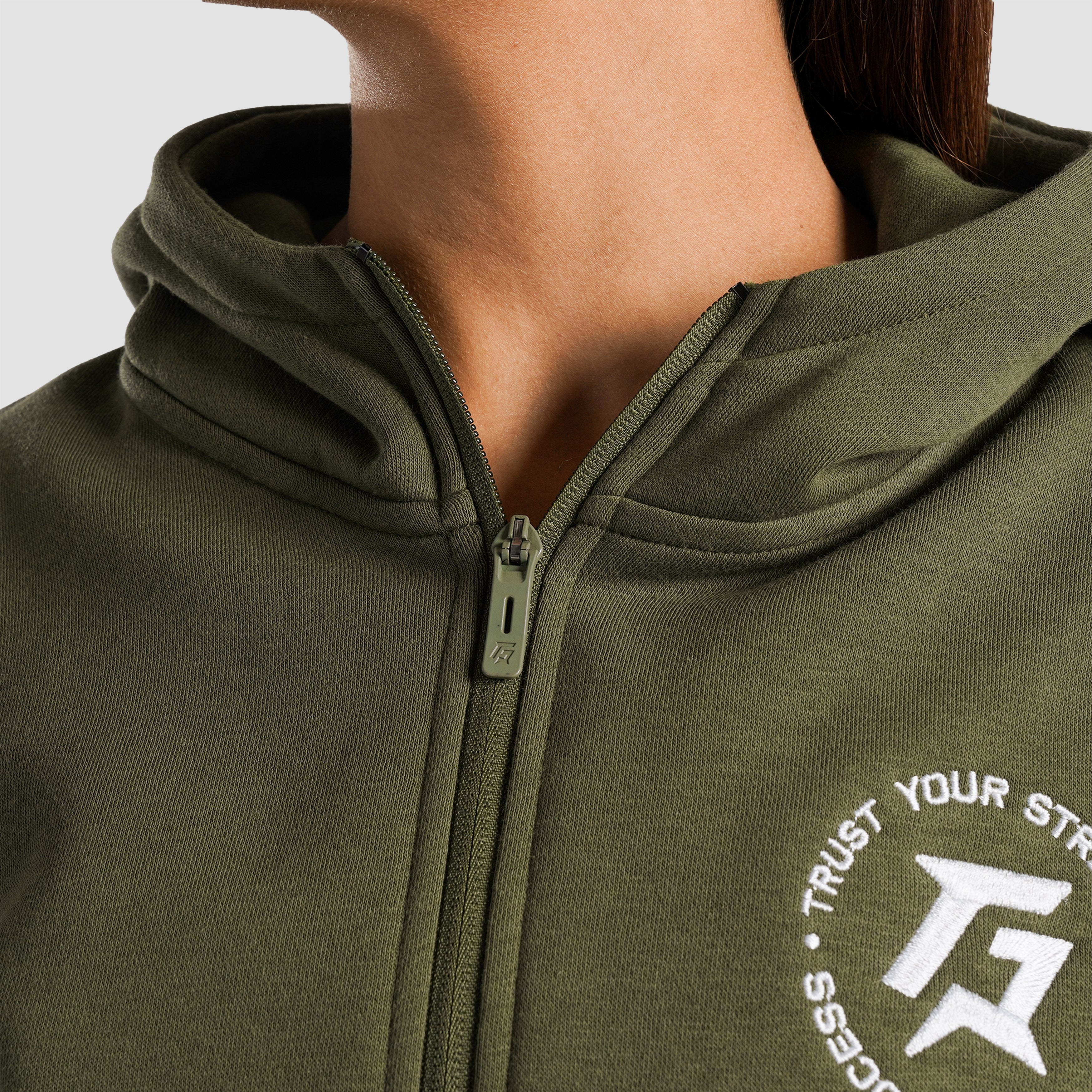 Apex Stride Zipper Hoodie (Olive)