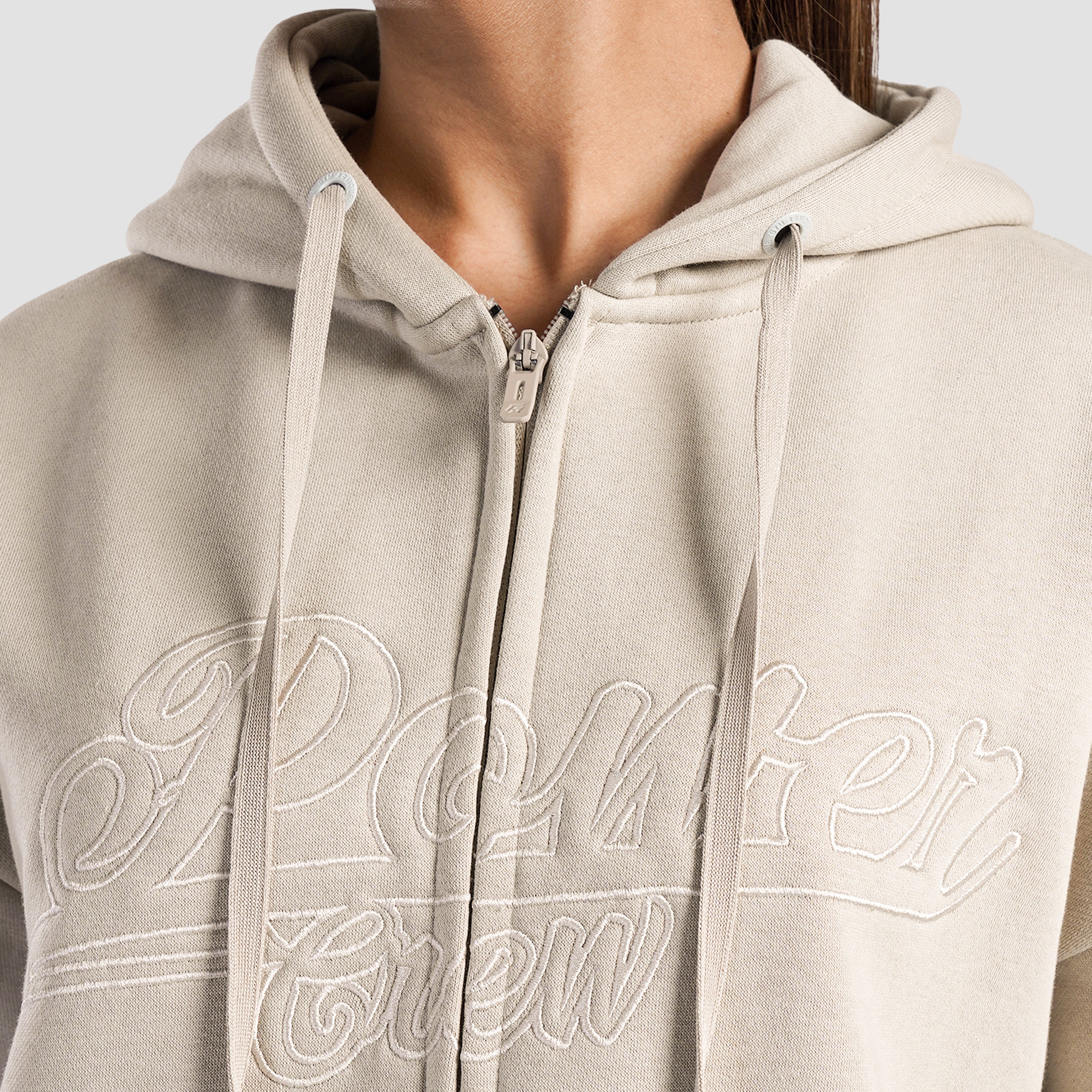 Crest Full Zippper Hoodie (Beige)