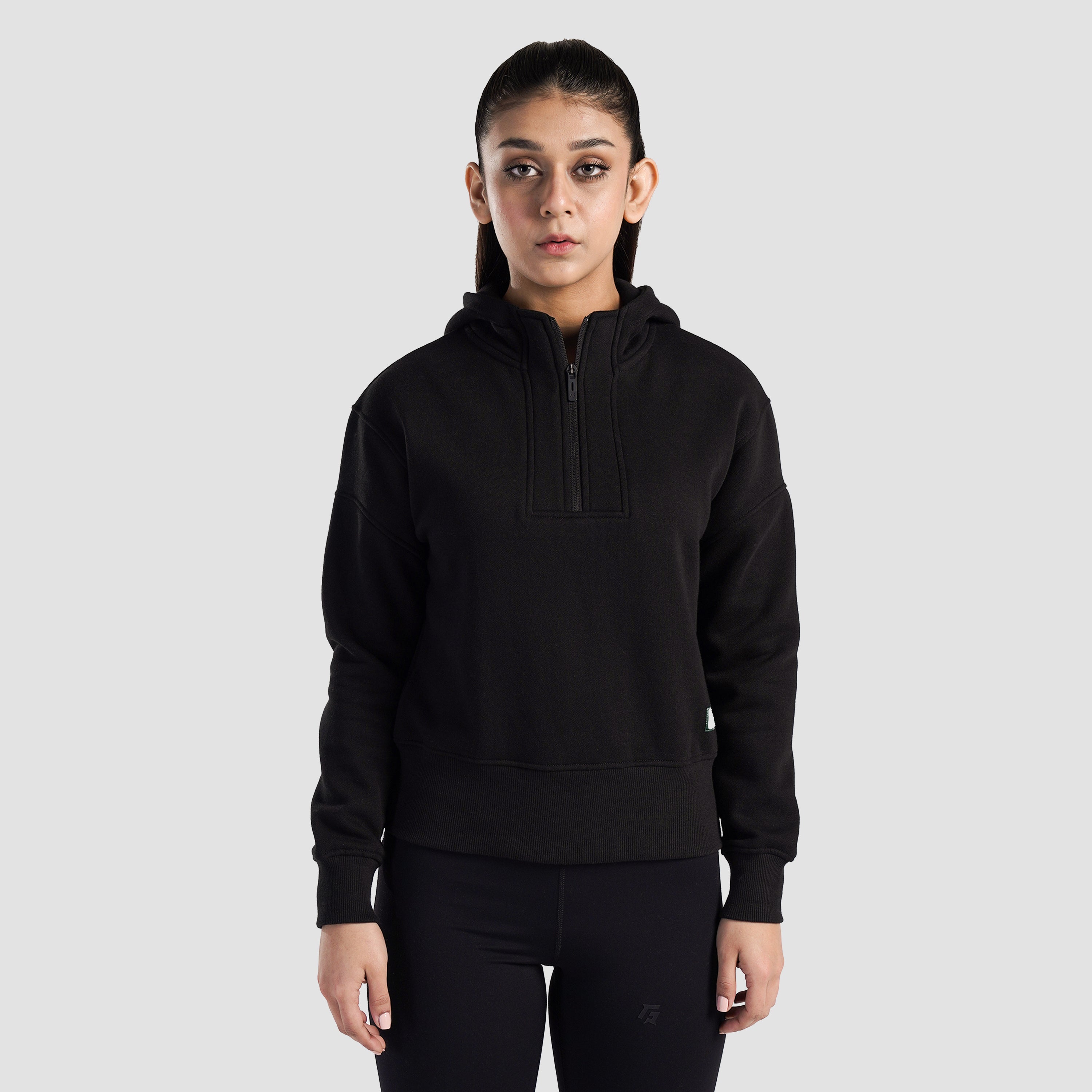 Arcadia Half Zip Hoodie (Black)