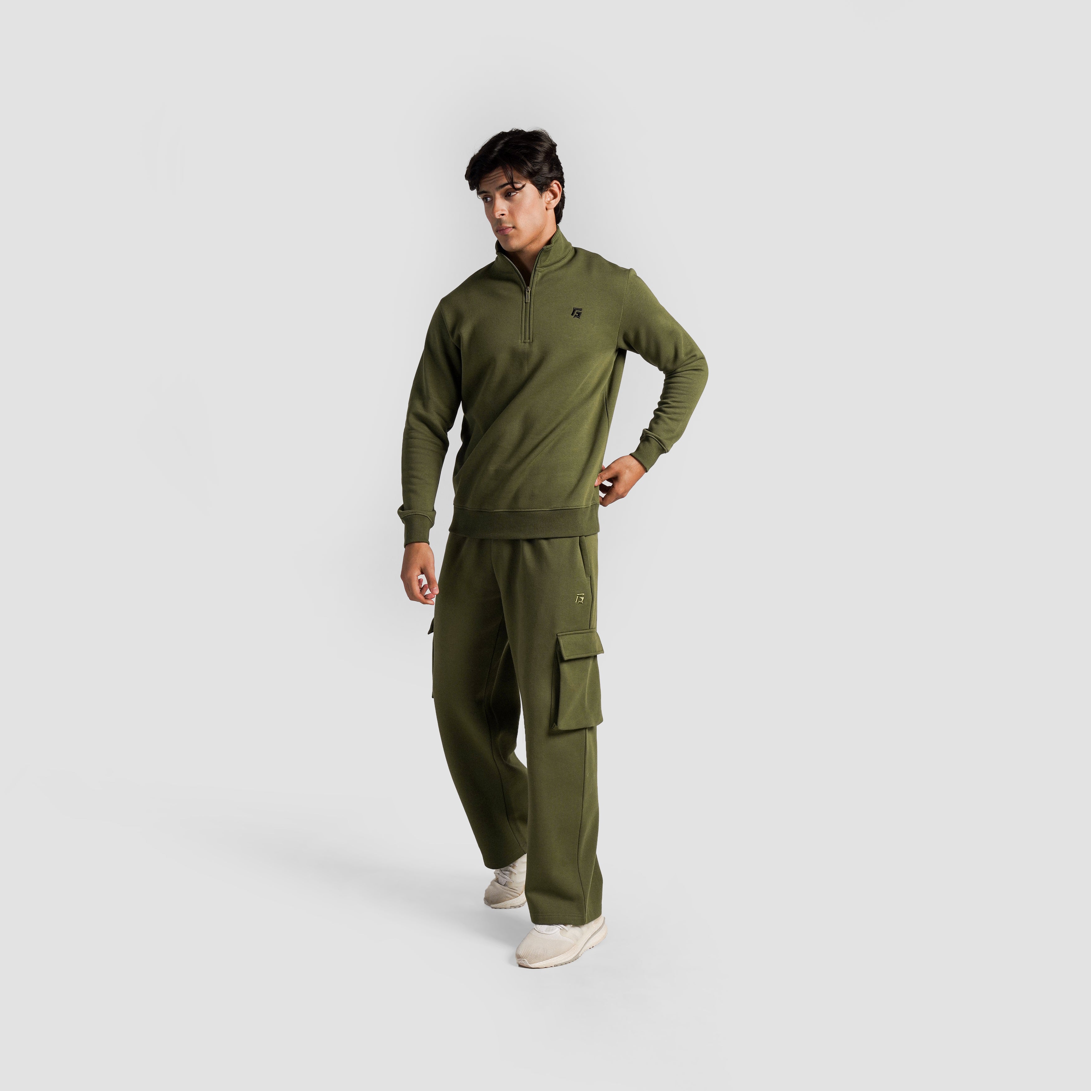 Axis Half Zip SweatShirt (Olive)