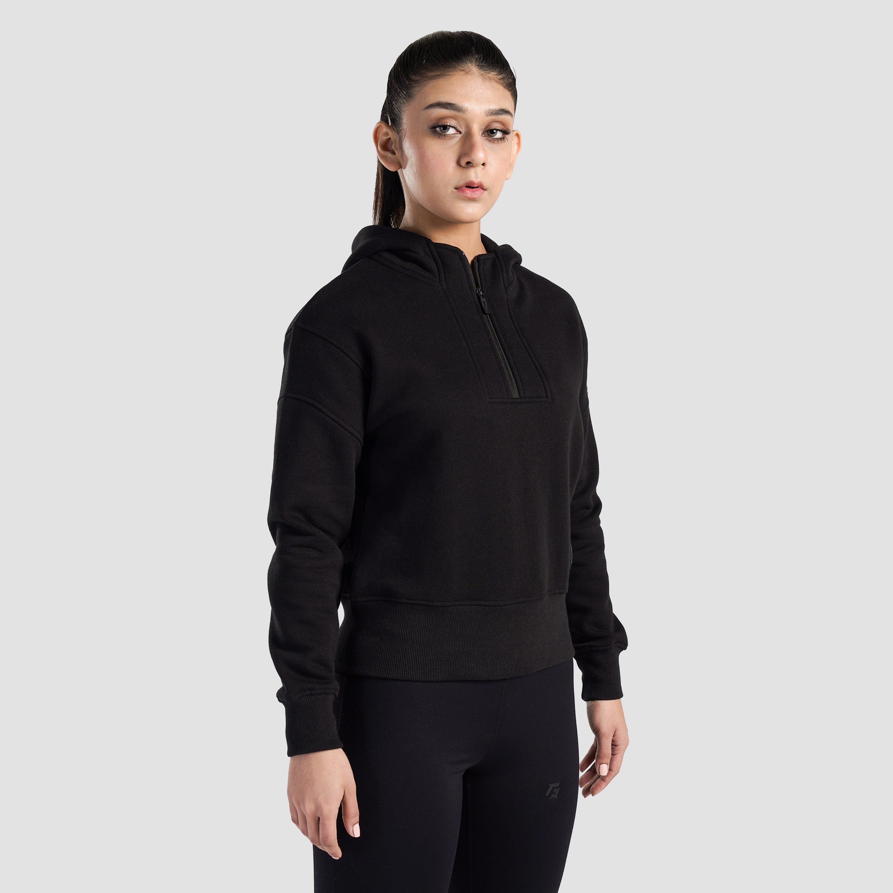 Arcadia Half Zip Hoodie (Black)