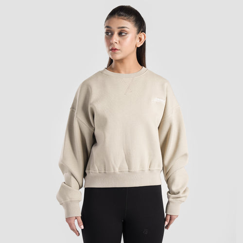 Vital Edge Crop SweatShirt (Beige)