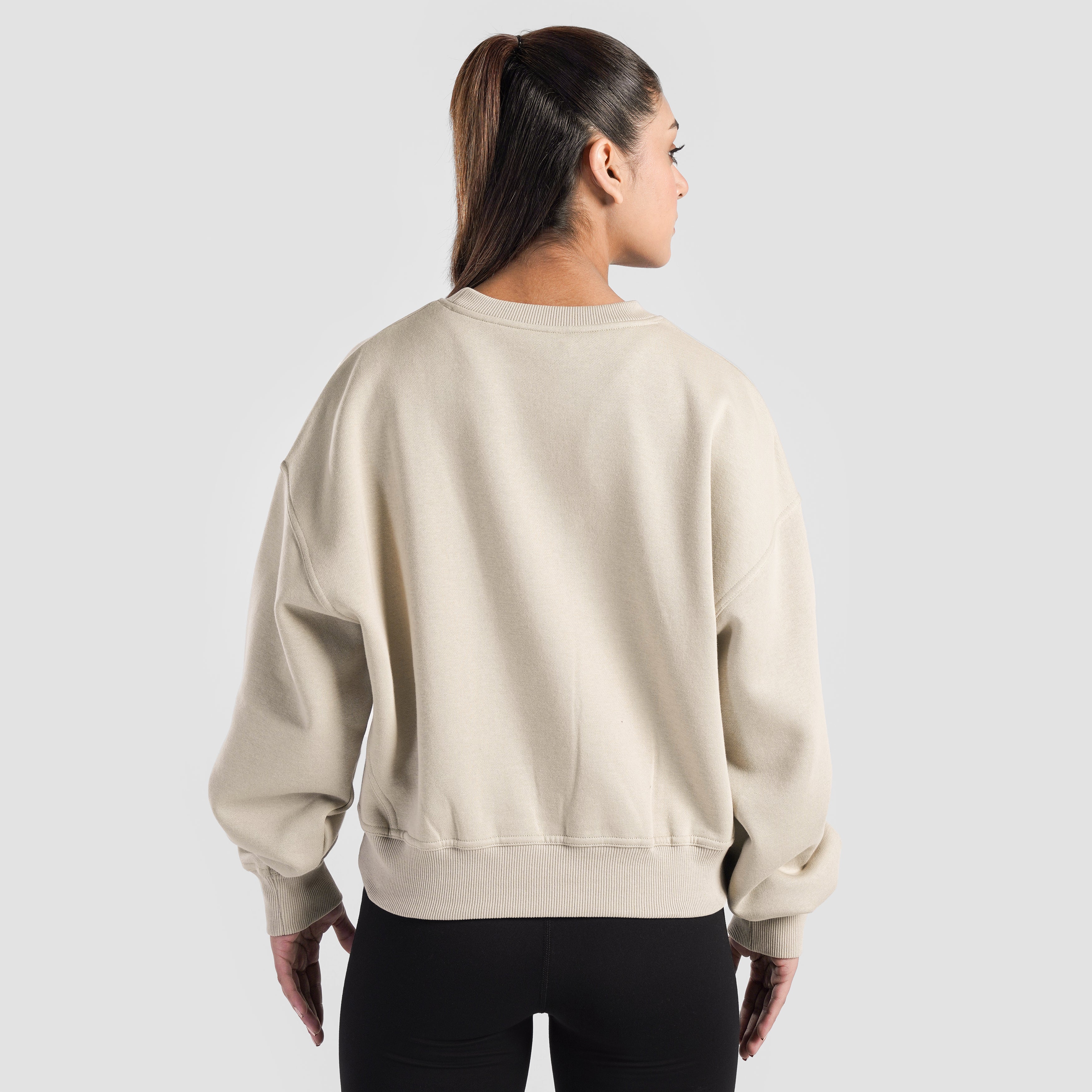 Vital Edge Crop SweatShirt (Beige)