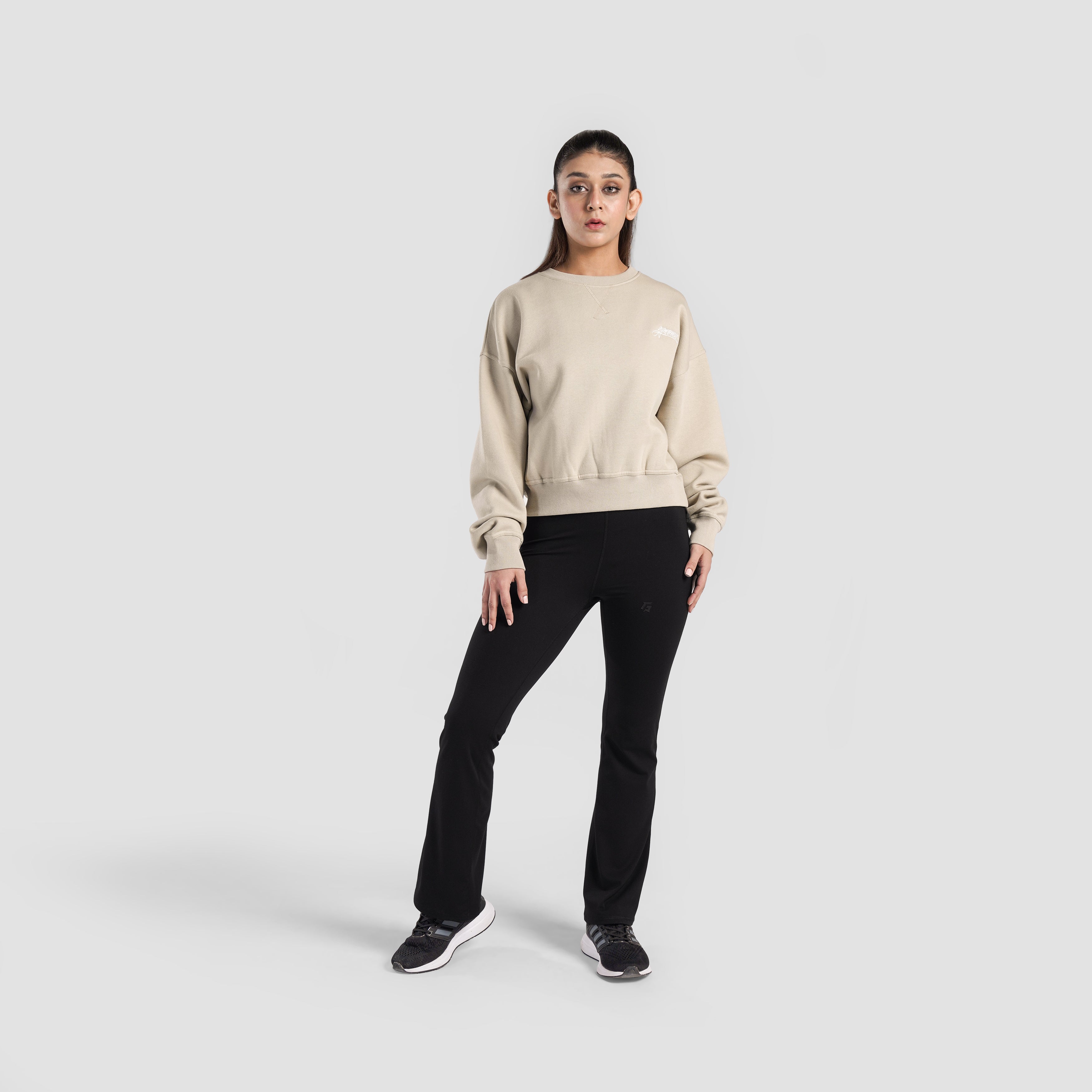 Vital Edge Crop SweatShirt (Beige)