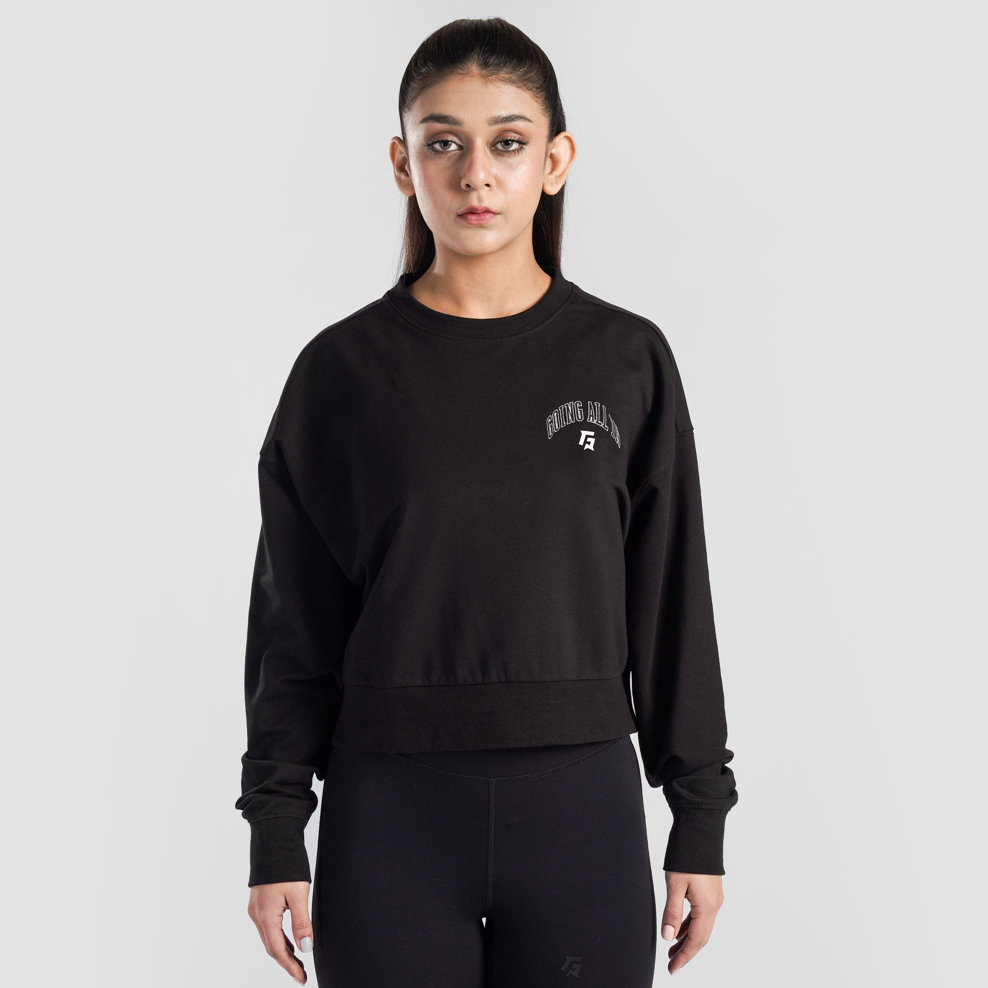 GAI Athletic Crop SweatShirt (Black)