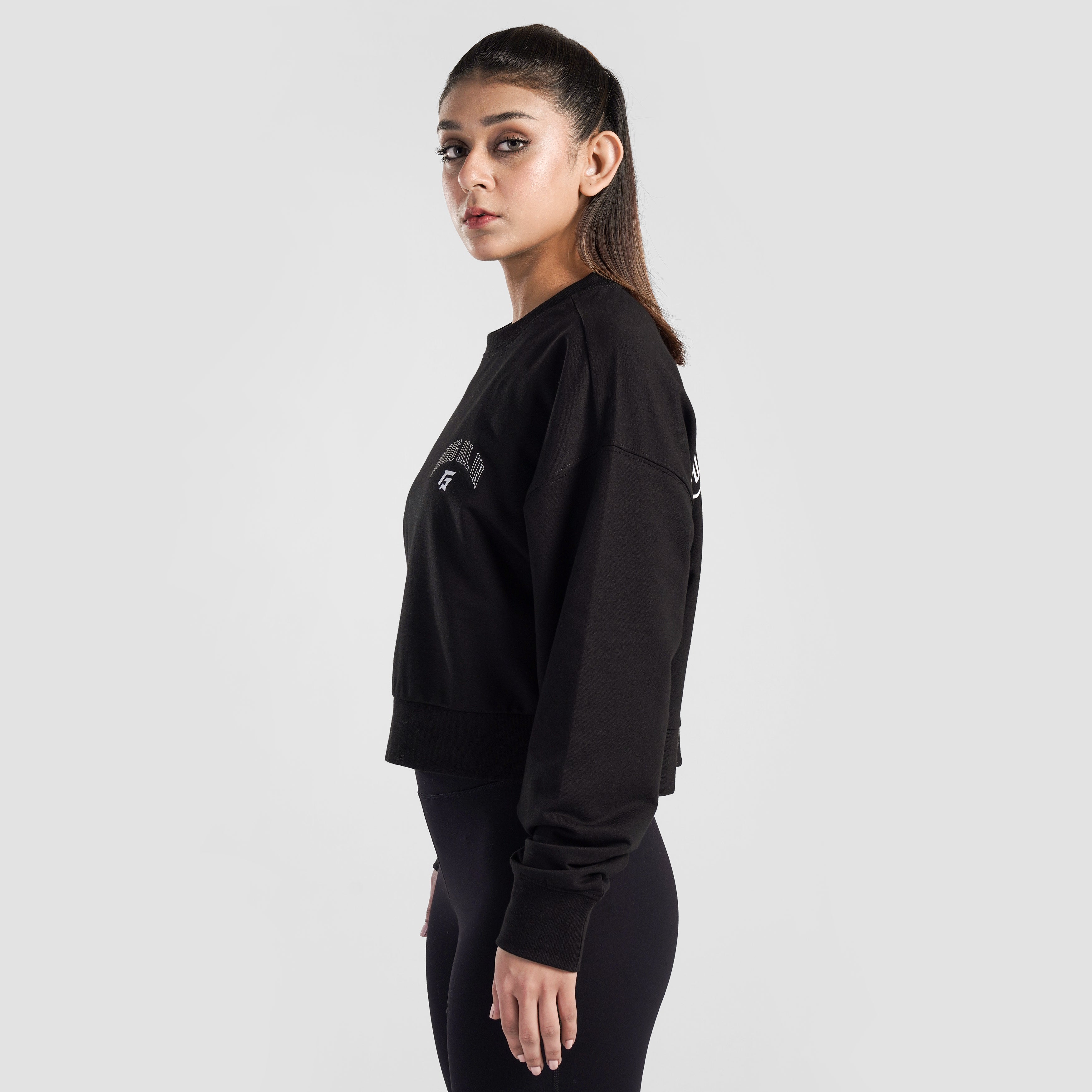 GAI Athletic Crop SweatShirt (Black)