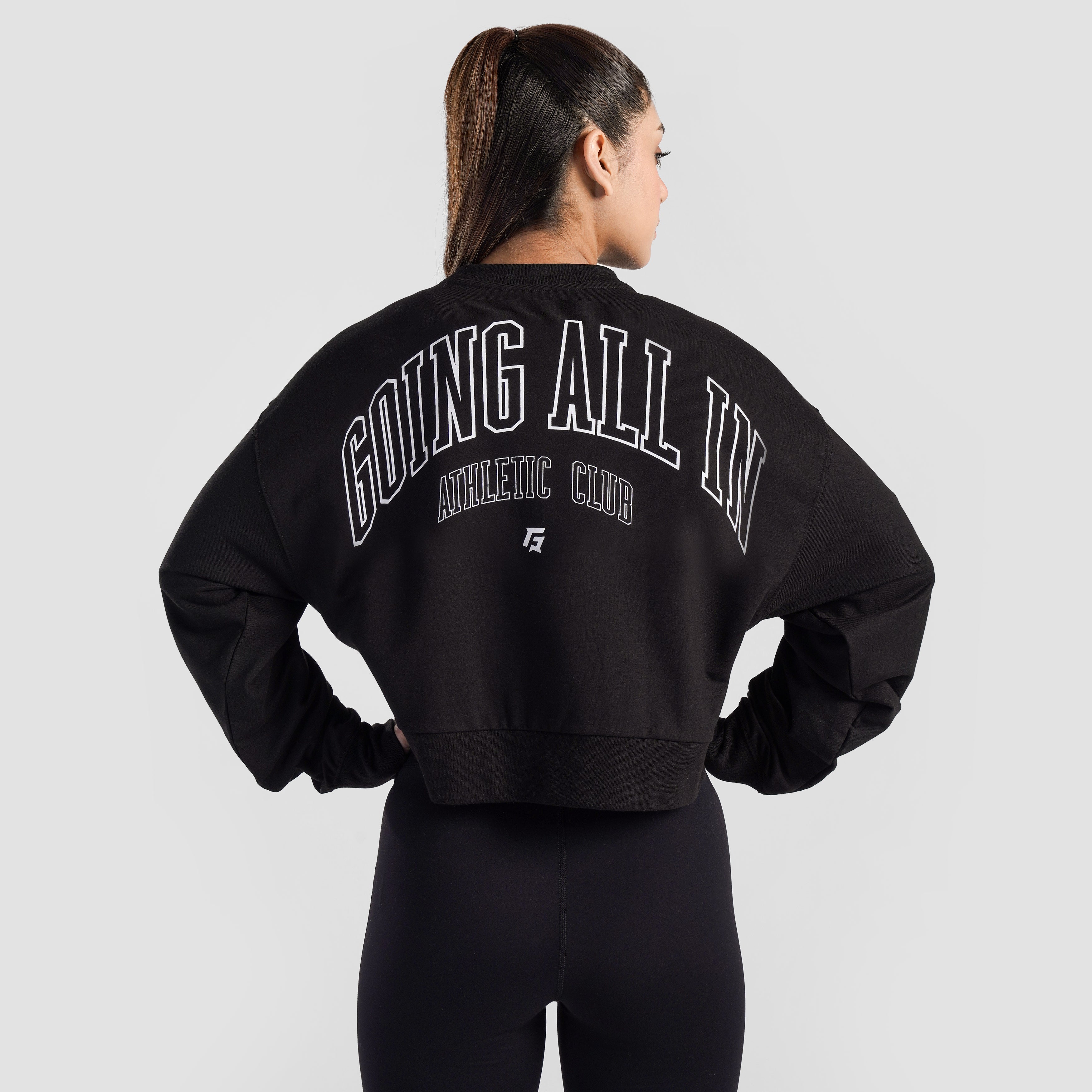 GAI Athletic Crop SweatShirt (Black)