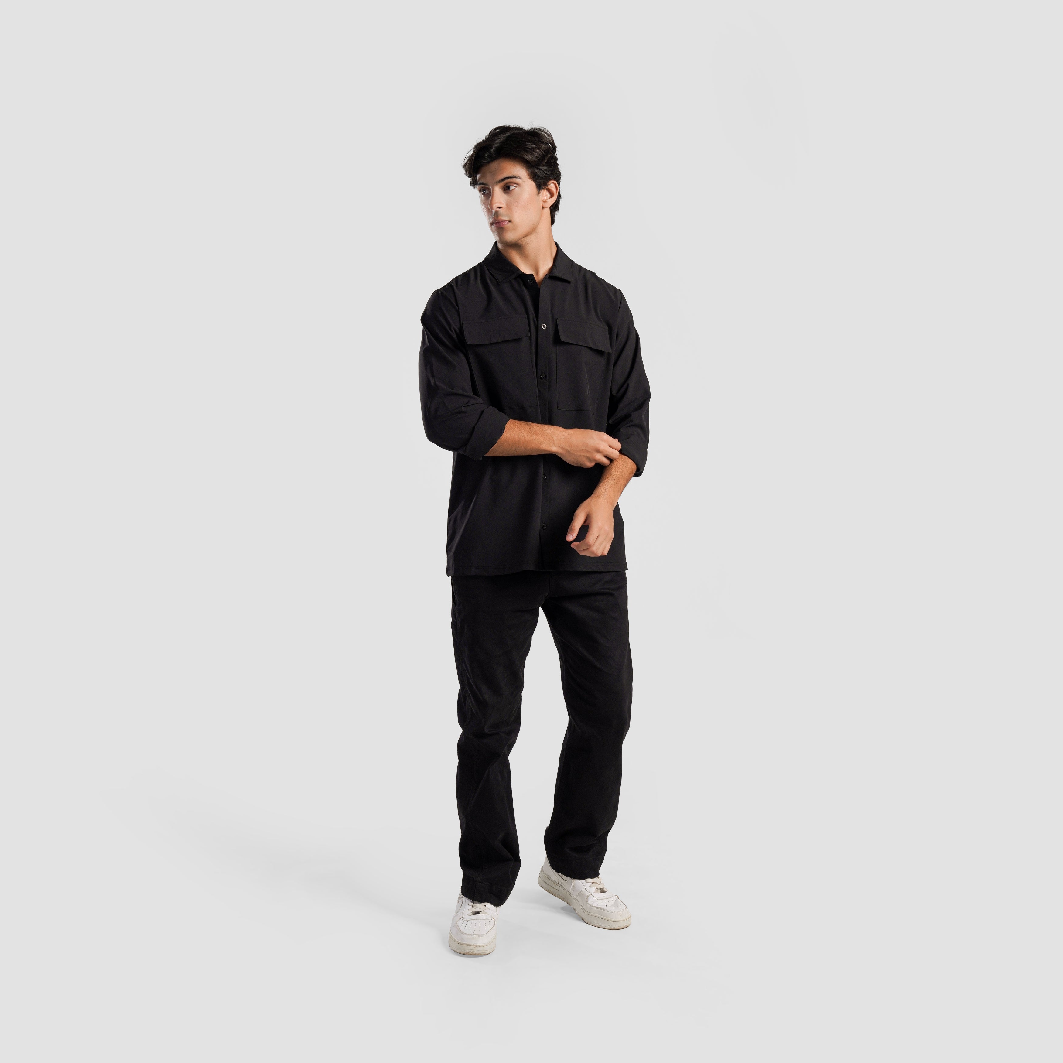 Active Edge Button Down (Black)