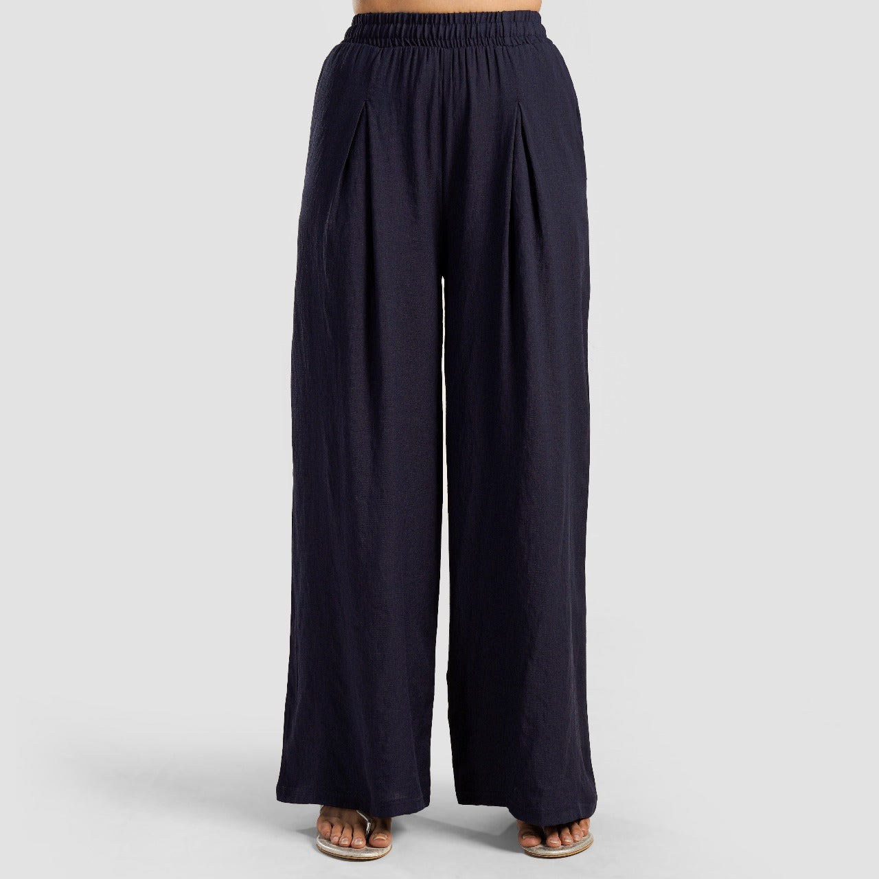 Luna Pleated Trousers (Navy)