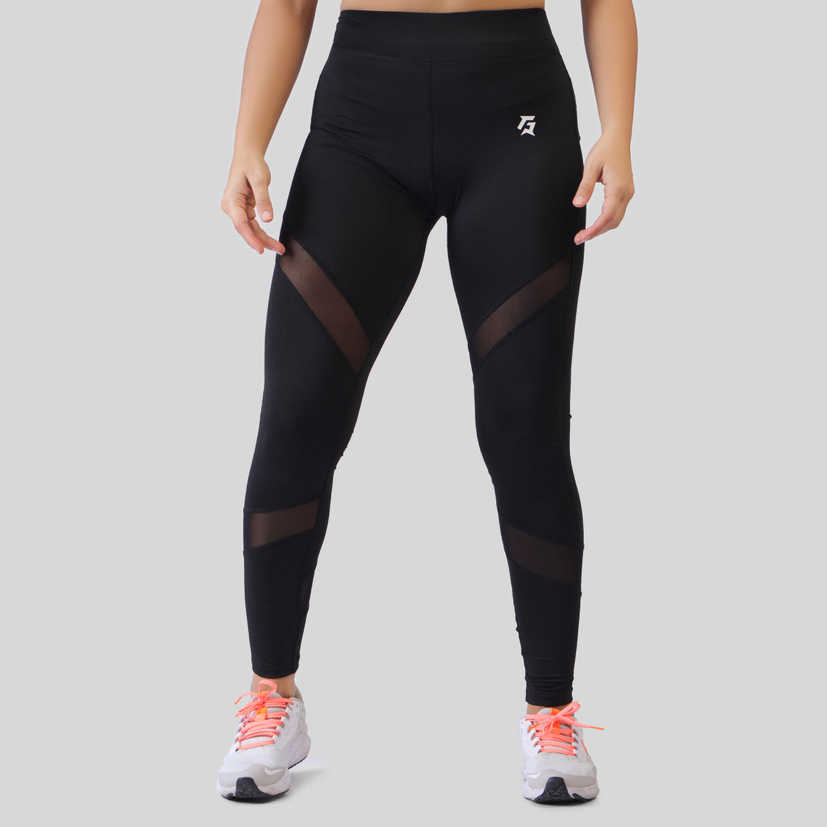 Cross Mesh Leggings (Black)