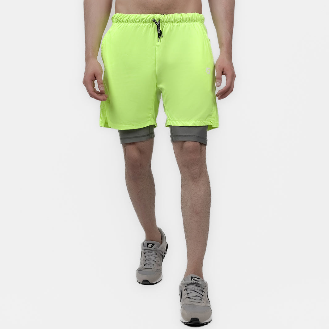 Flex Grip Layer Shorts (Neon-Charcoal)